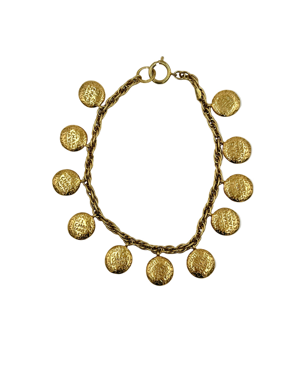 Pre-Owned Chanel Vintage Reversible Logo Mademoiselle Medallion Charm Necklace - Authenticated