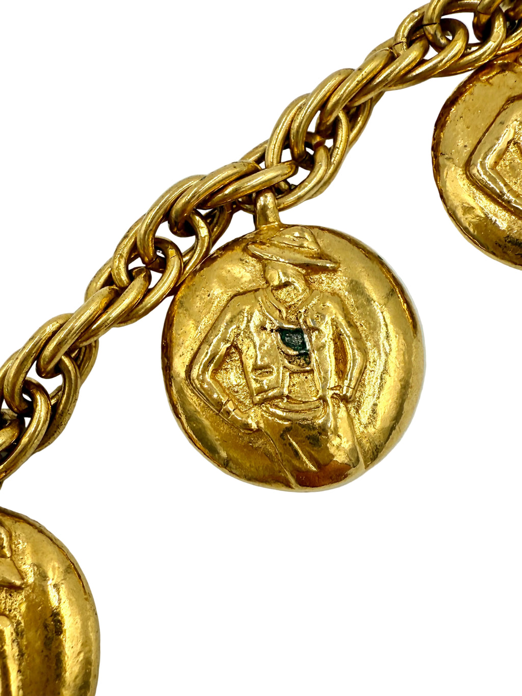 Pre-Owned Chanel Vintage Reversible Logo Mademoiselle Medallion Charm Necklace - Authenticated