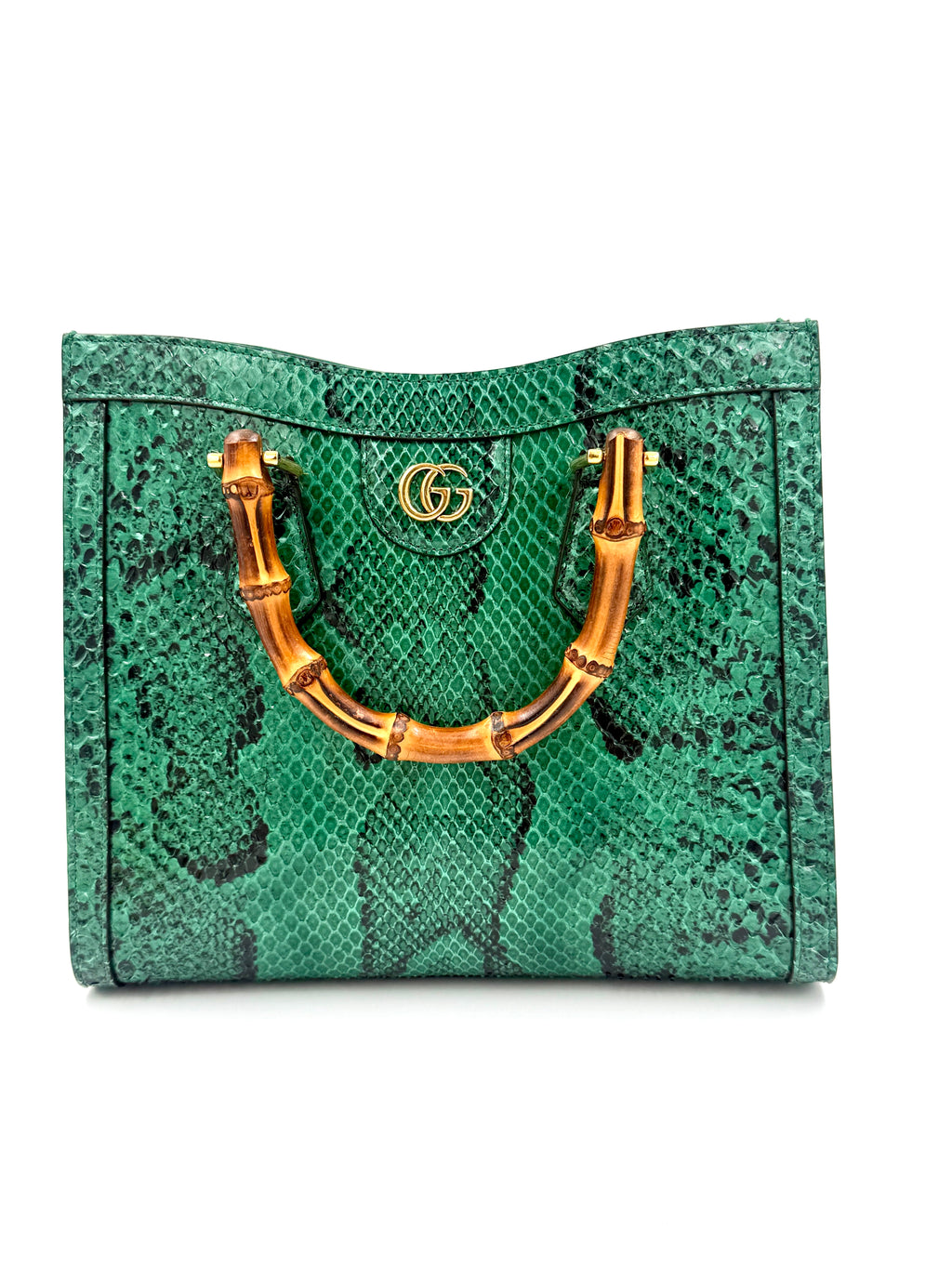 Gucci Green Python Bag Gucci Green Python Diana Bag Bamboo Handles - Pristine – Hawley Revival