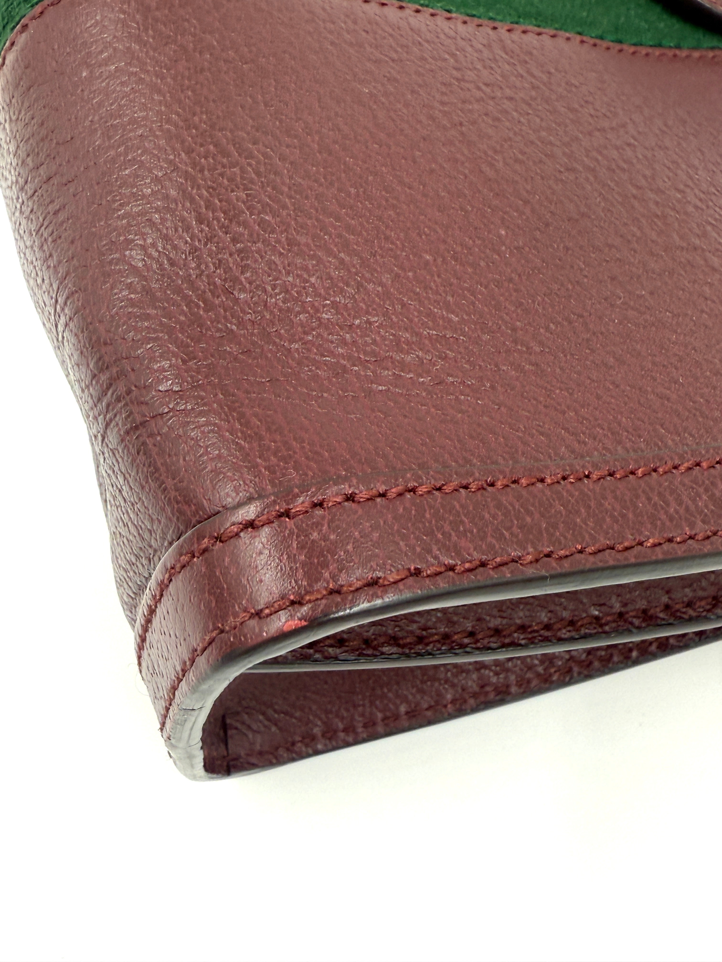Pre-Owned Gucci Ophidia Burgundy Leather Small Shoulder Crossbody Bag - Authenticated
