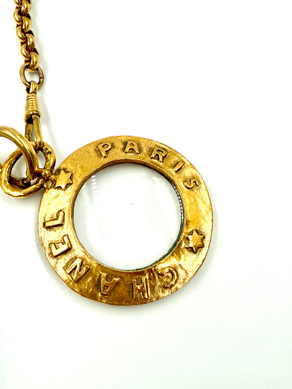 Pre-Owned Chanel Monocle Necklace 24k Gold Plated - Authenticated