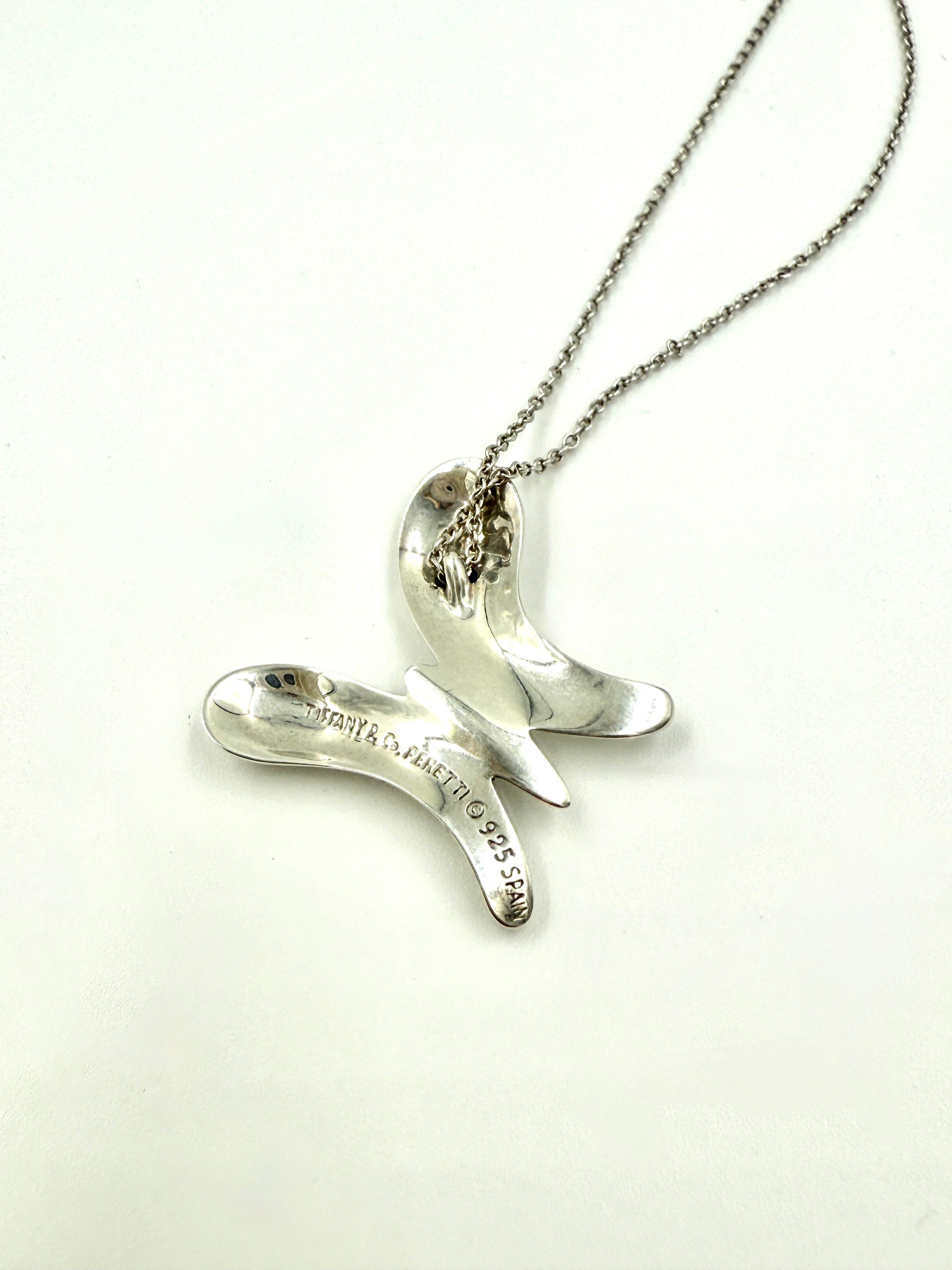 Pre-Owned Tiffany & Co Elsa Peretti Butterfly Necklace in Sterling Silver - Authenticated