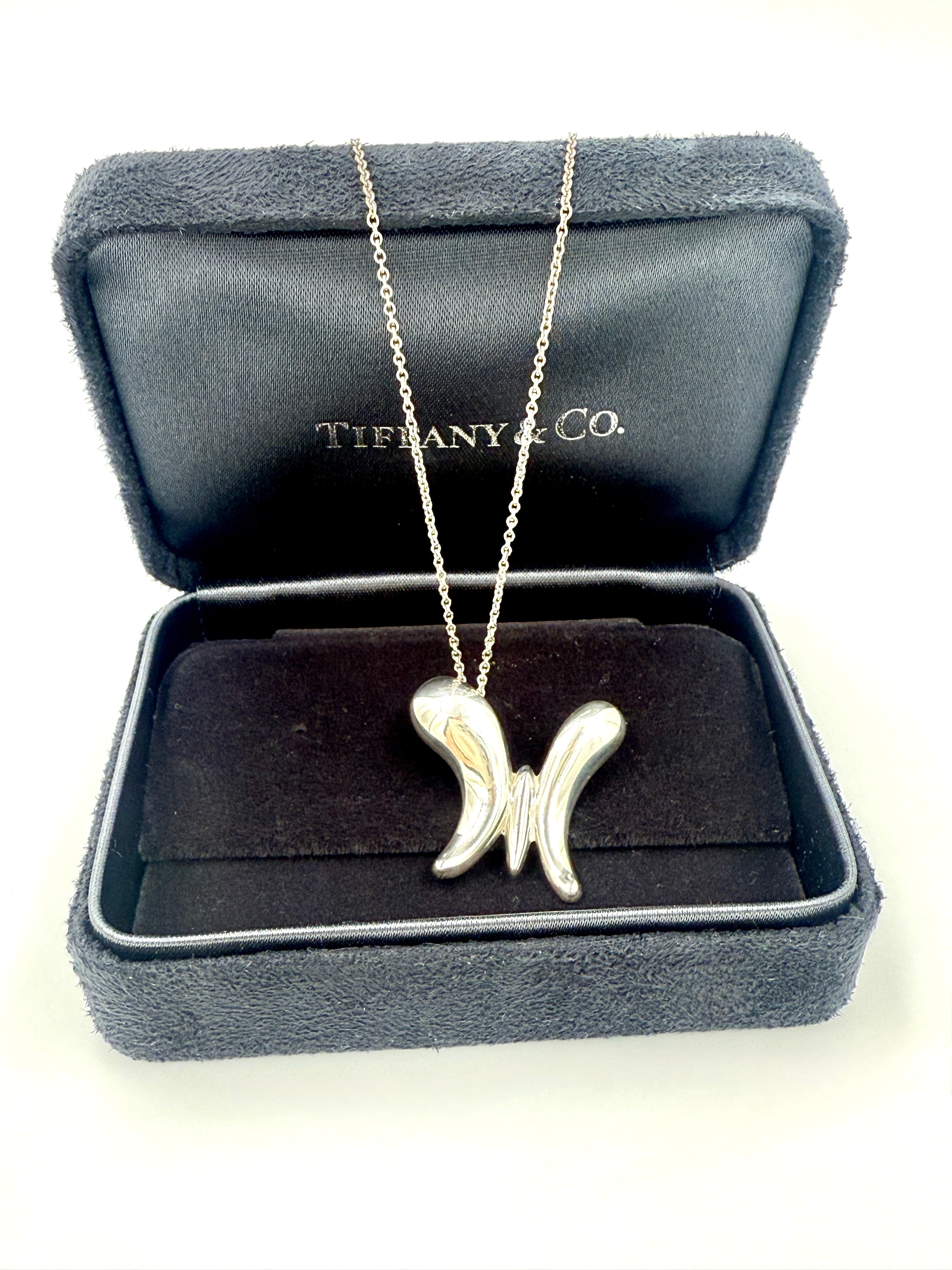 Pre-Owned Tiffany & Co Elsa Peretti Butterfly Necklace in Sterling Silver - Authenticated