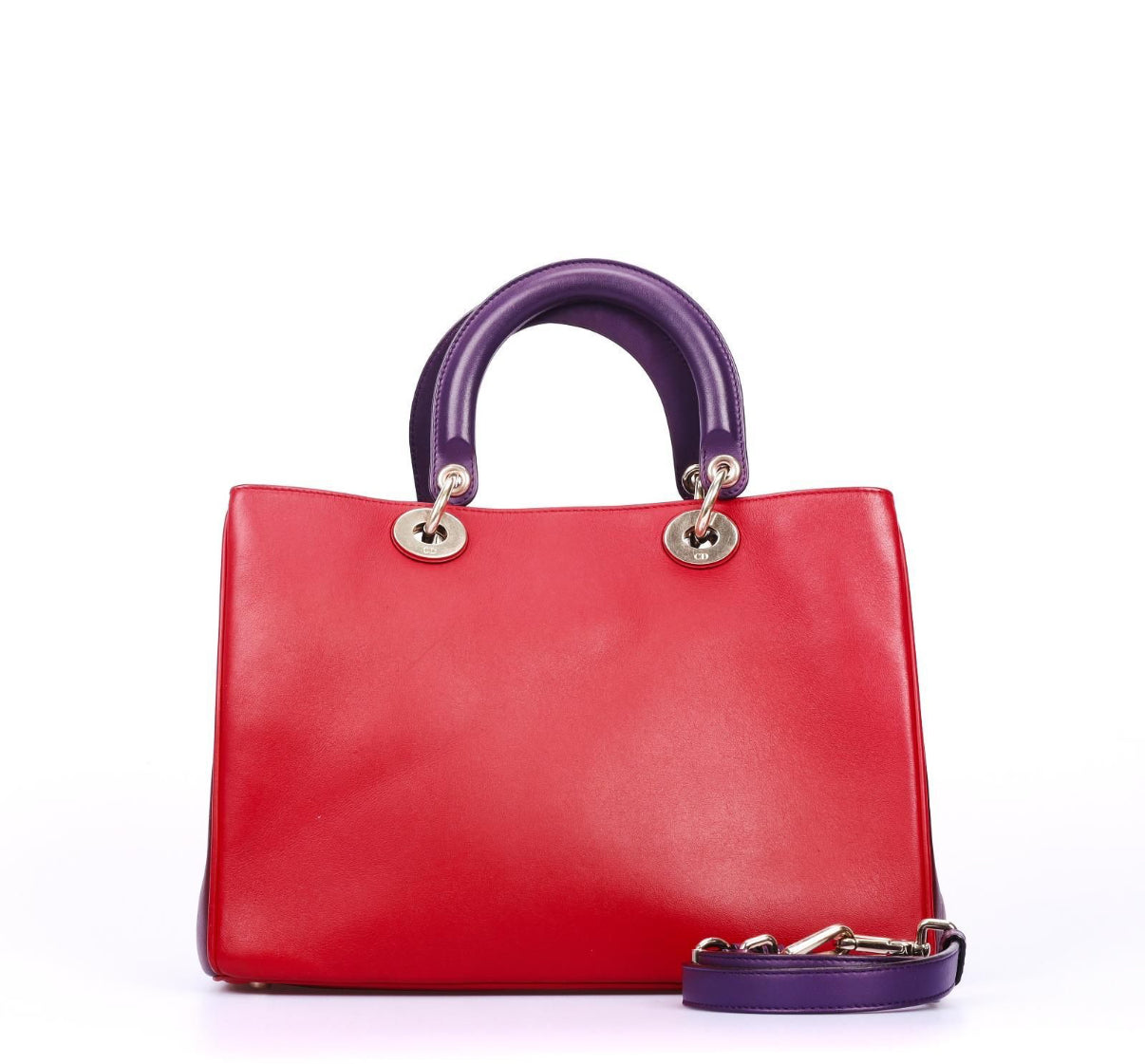 Pre-Owned Christian Dior Tri-Color Calfskin Leather Medium Diorissimo Tote Bag - Authenticated