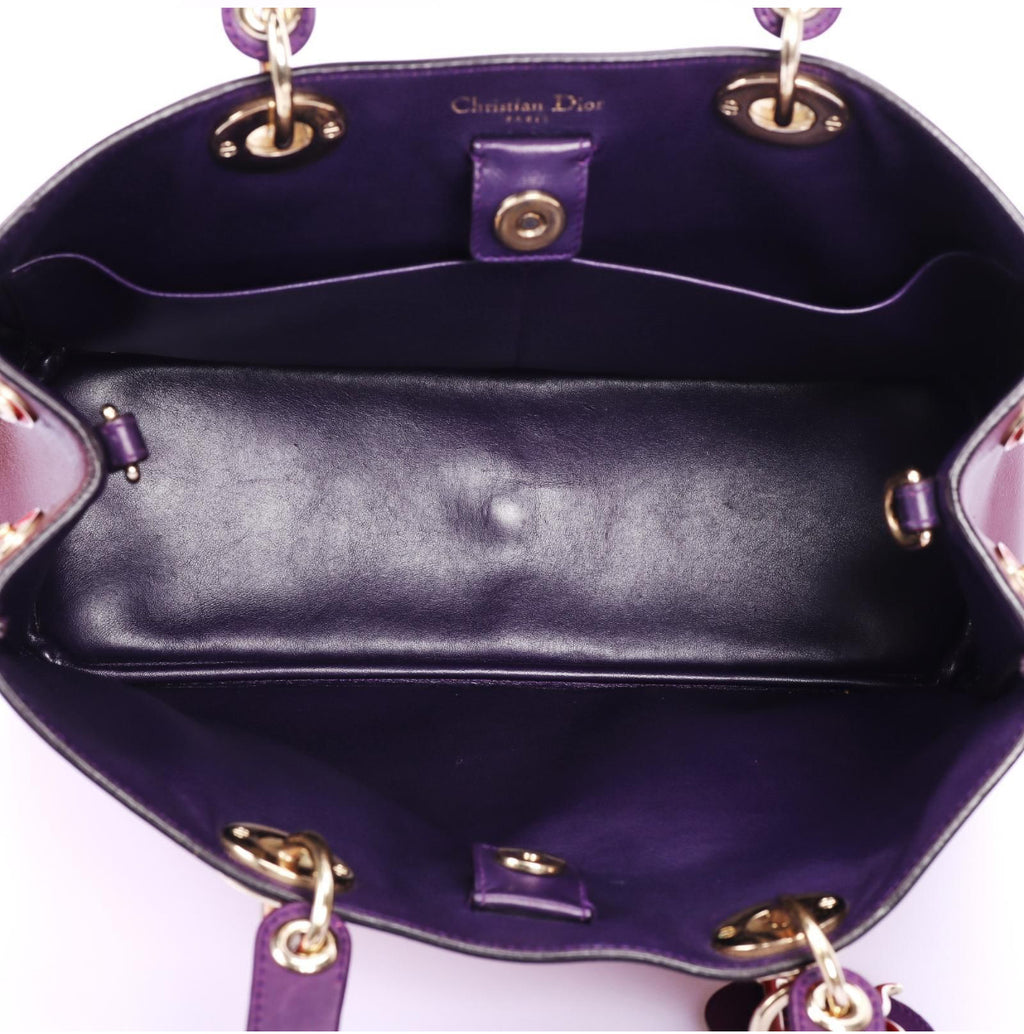 Pre-Owned Christian Dior Tri-Color Calfskin Leather Medium Diorissimo Tote Bag - Authenticated