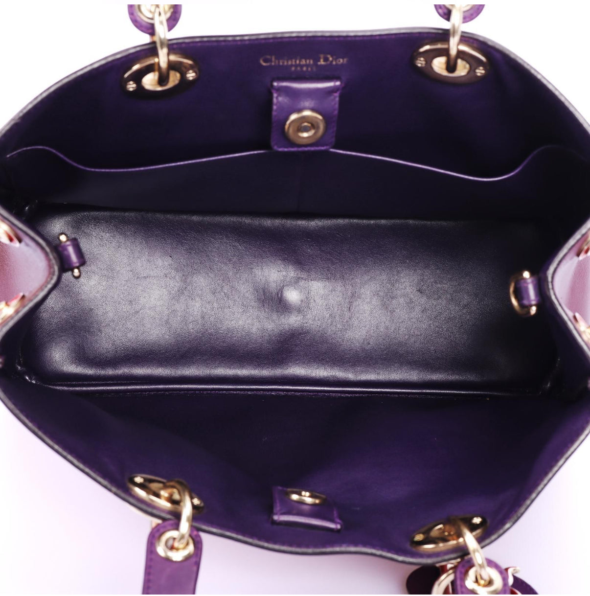 Pre-Owned Christian Dior Tri-Color Calfskin Leather Medium Diorissimo Tote Bag - Authenticated
