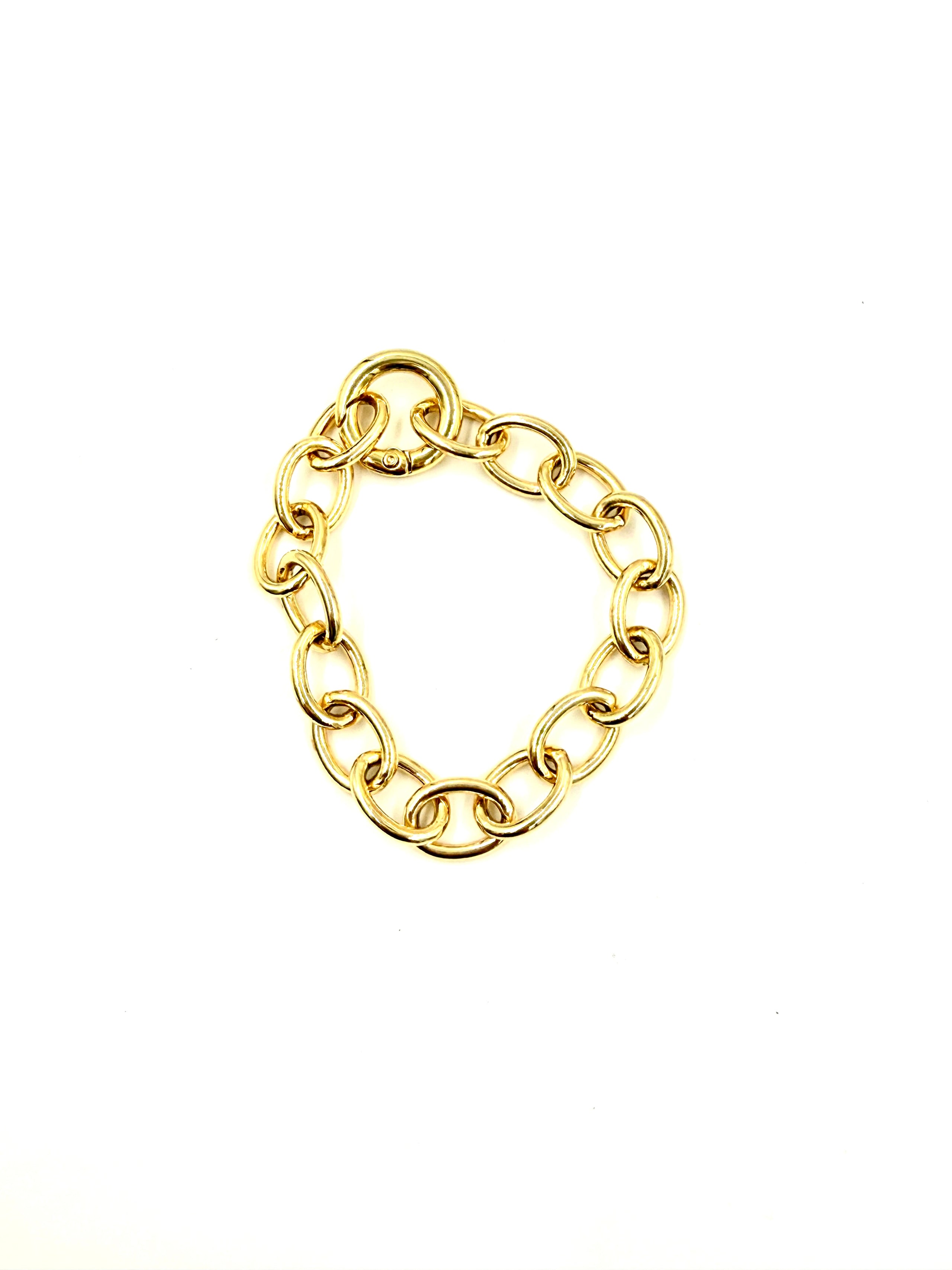 Hawley Studio 14k Gold Filled Chain Bracelet with 18k PVD Round Carabiner - 6.5 inches