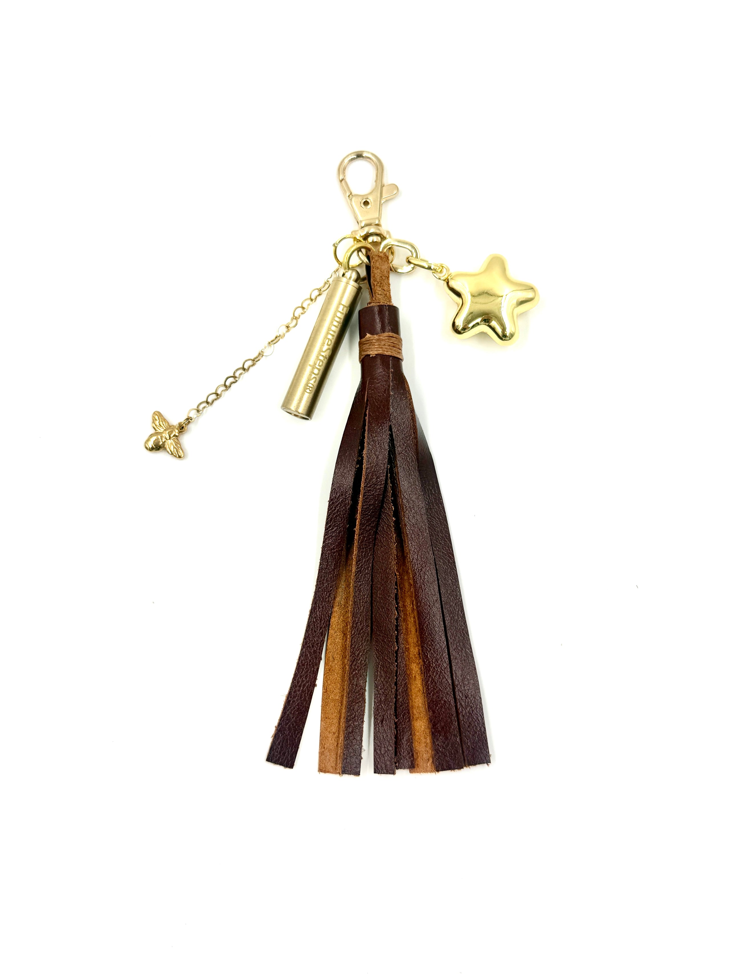 Hawley Studio Leather Tassel Bag Charm with Whistle