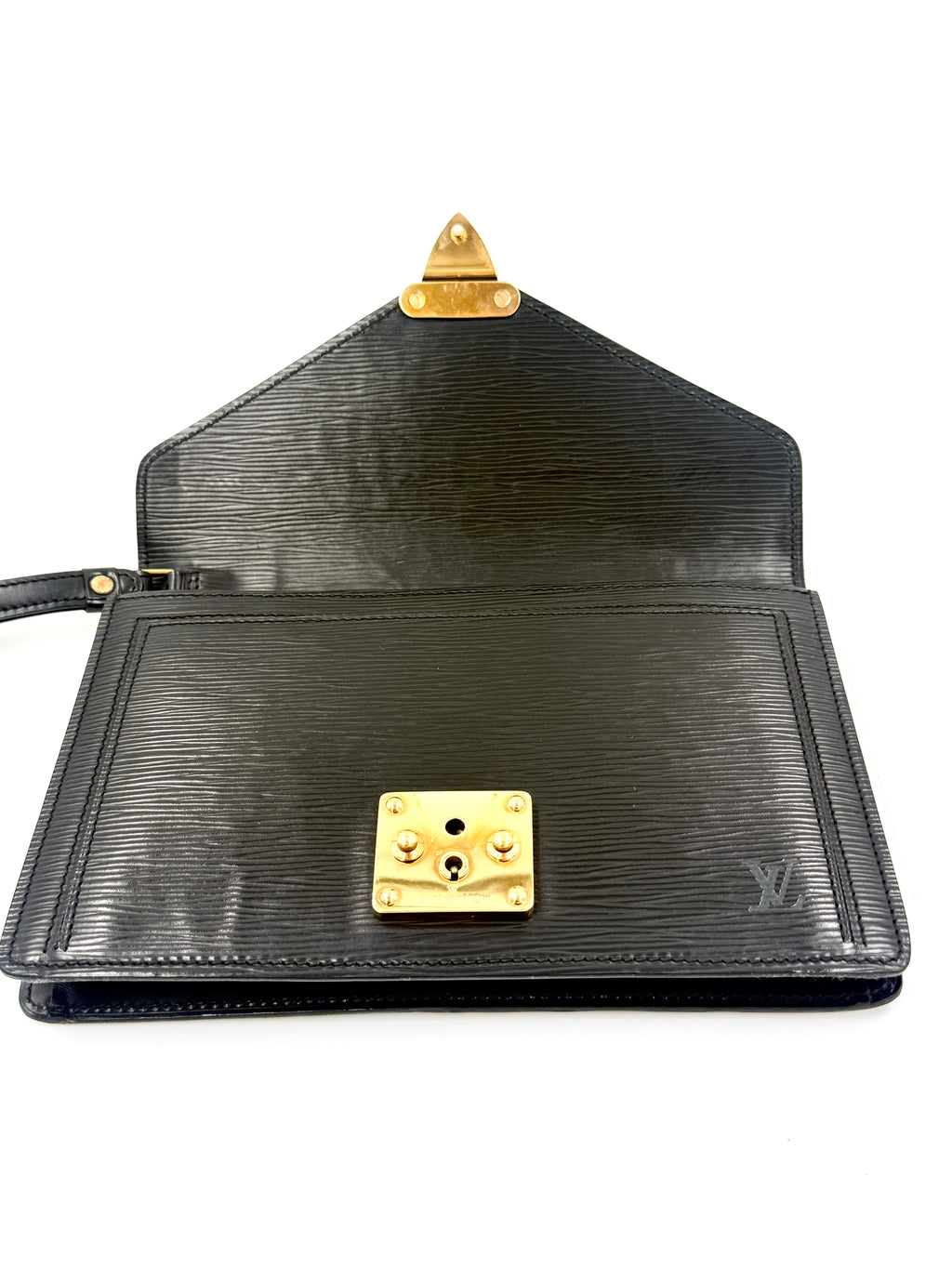 Pre-Owned Louis Vuitton Epi Leather Sellier Dragonne Clutch Bag Black Gold Hardware - Authenticated
