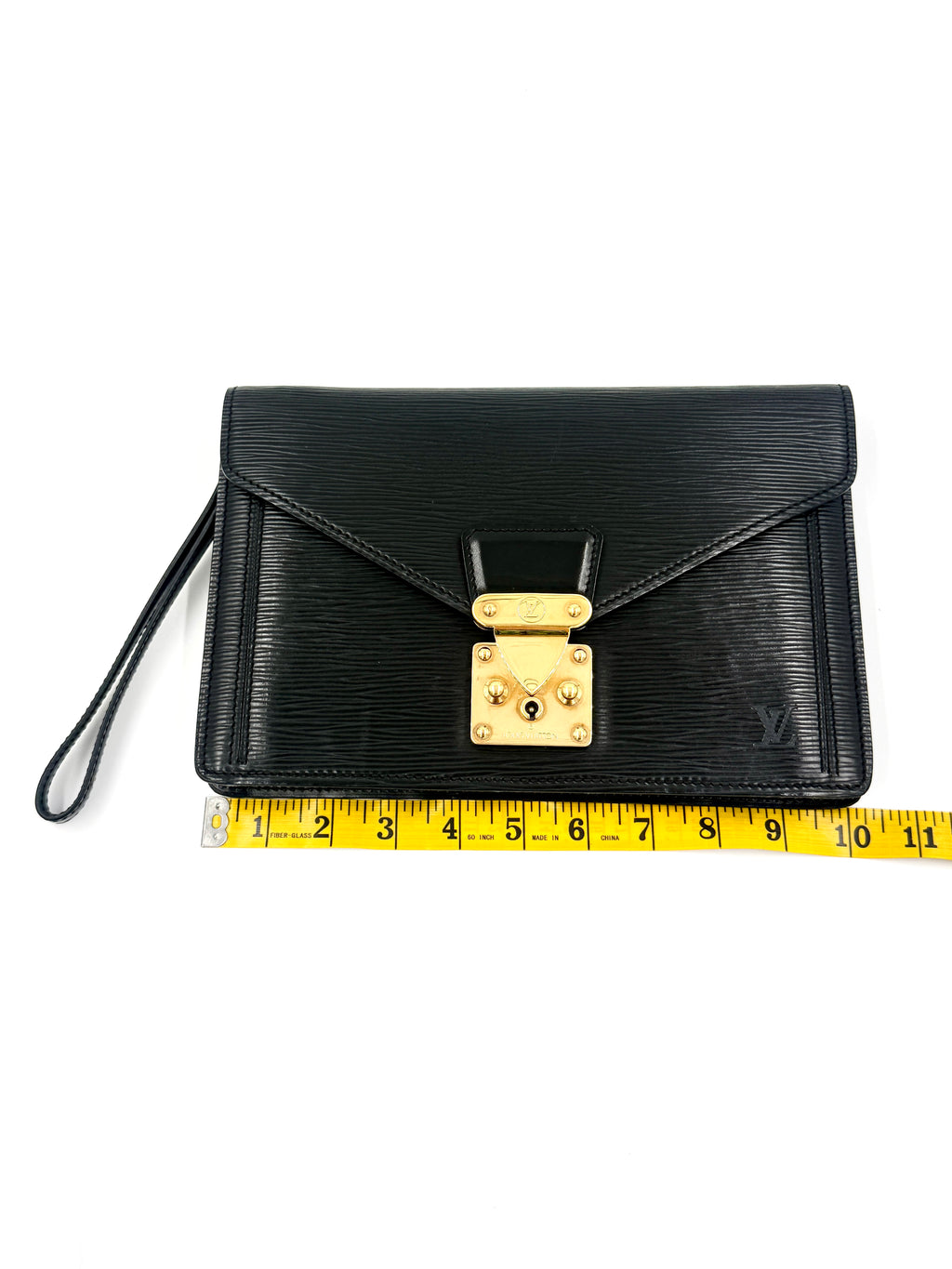 Pre-Owned Louis Vuitton Epi Leather Sellier Dragonne Clutch Bag Black Gold Hardware - Authenticated