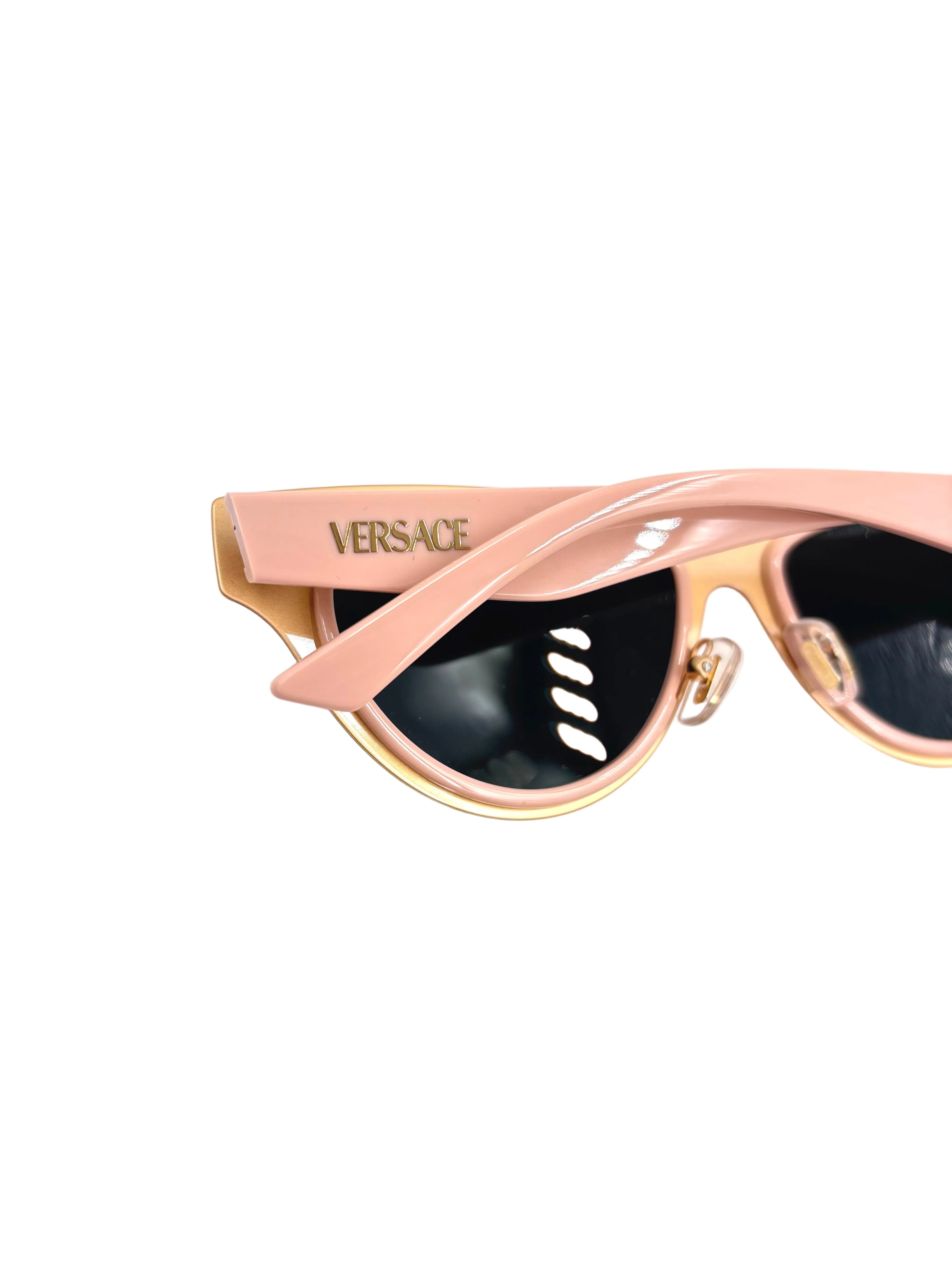 Versace VE2273 Cat-Eye Sunglasses in Nude/Pink with Dark Grey Lenses