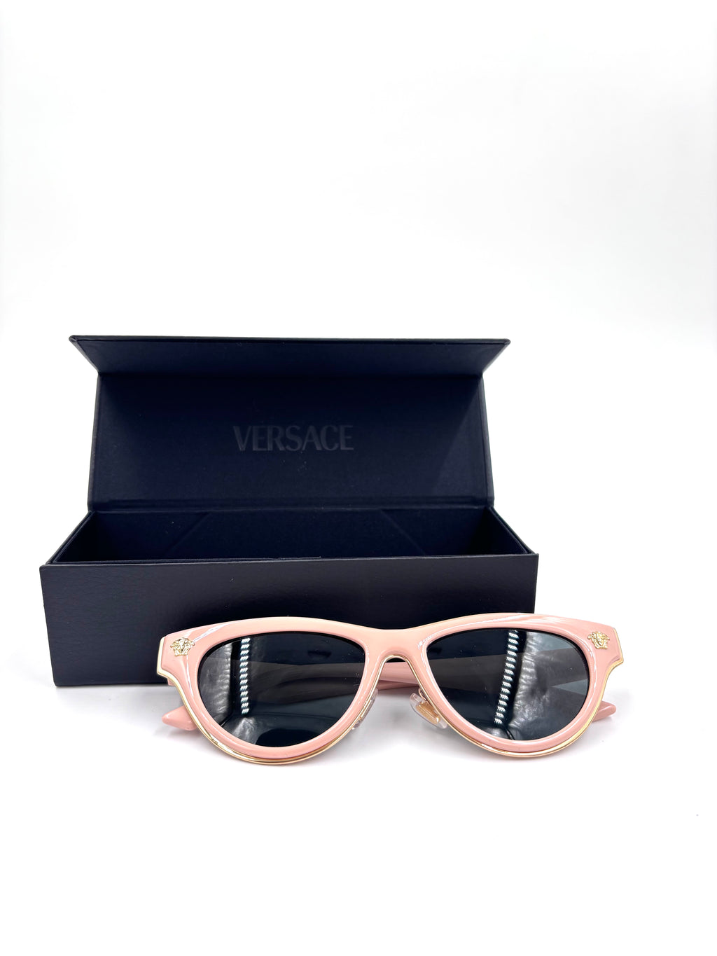 Versace VE2273 Cat-Eye Sunglasses in Nude/Pink with Dark Grey Lenses