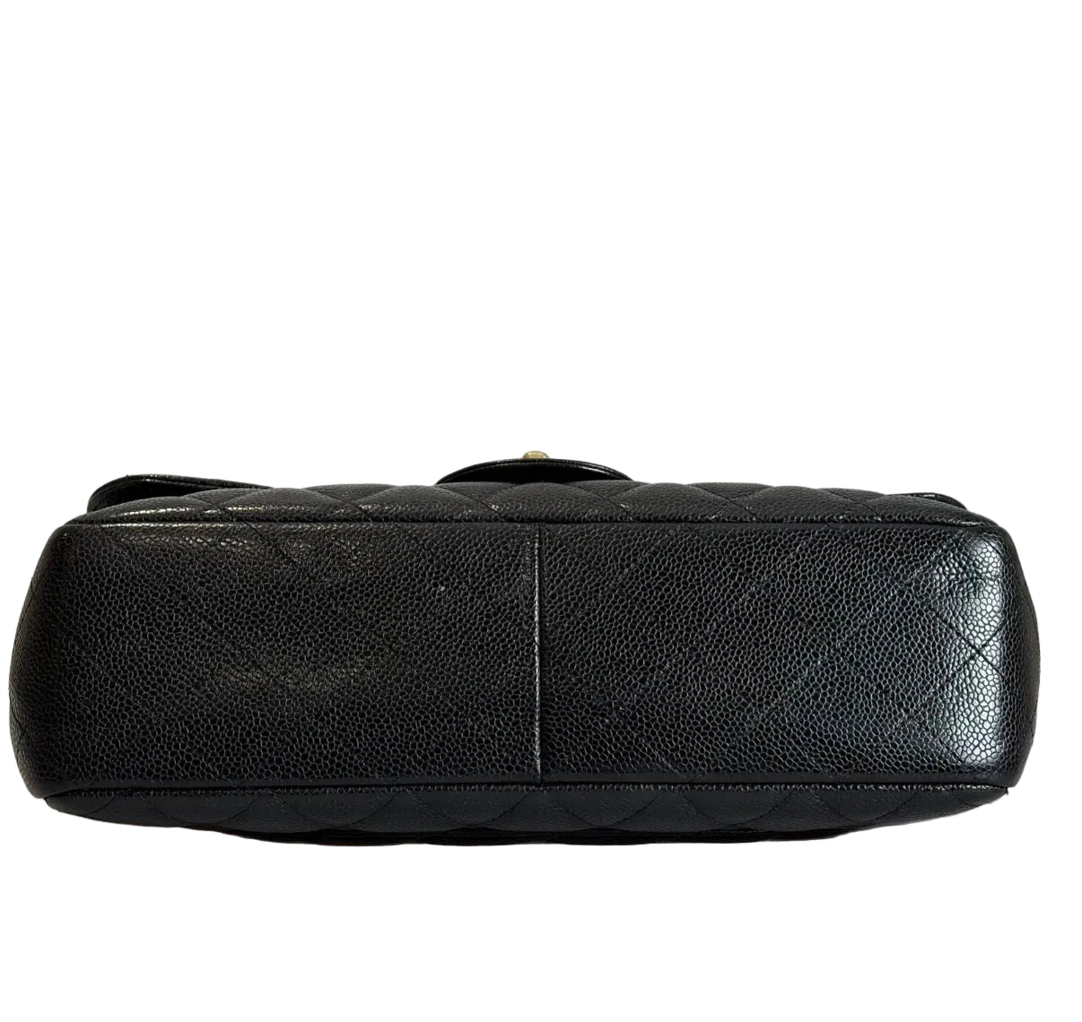Pre-owned Chanel Black Caviar Single Flap Jumbo 24k Gold Plated Hardware - Authenticated