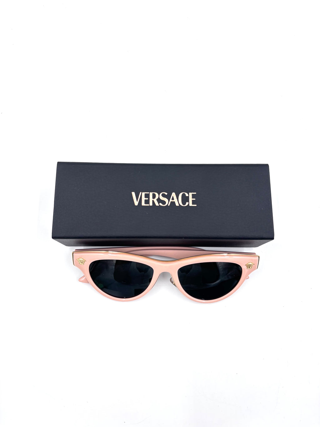Versace VE2273 Cat-Eye Sunglasses in Nude/Pink with Dark Grey Lenses