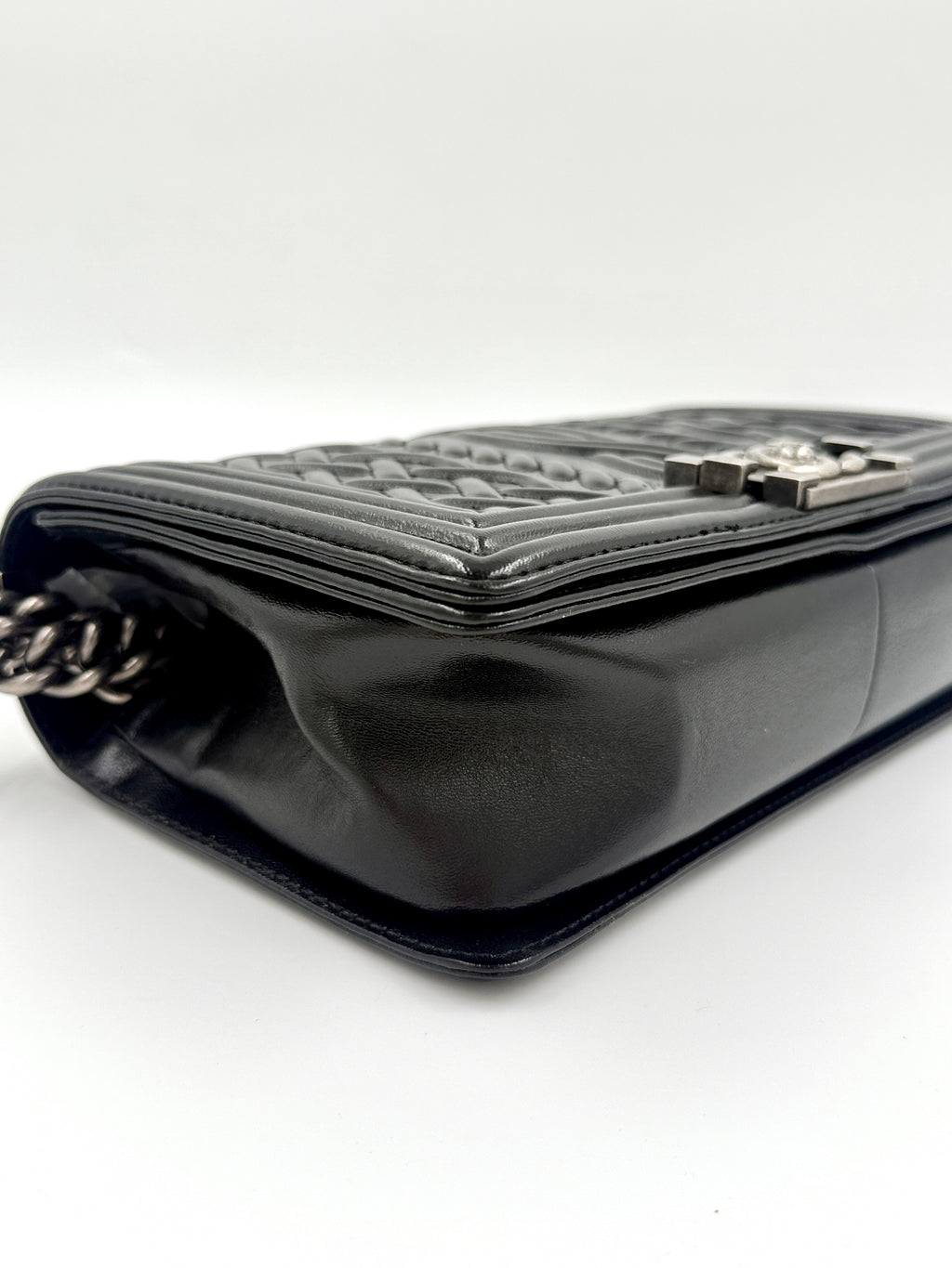 Pre-Owned Chanel Paris-Edinburgh Celtic Knot Black Boy Bag Black - Authenticated