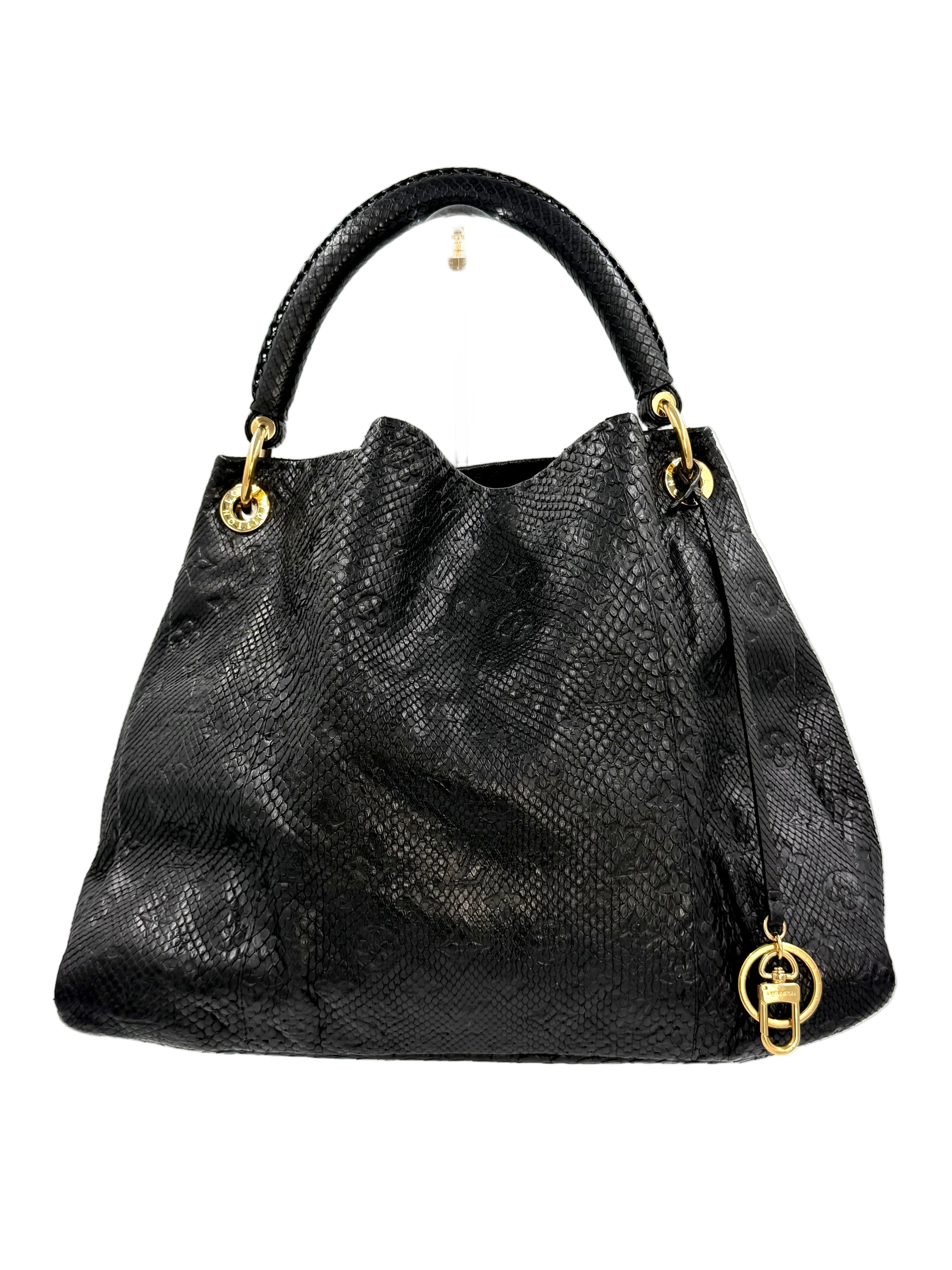 Pre-owned Louis Vuitton Limited Edition Black Python Artsy MM Bag - Authenticated