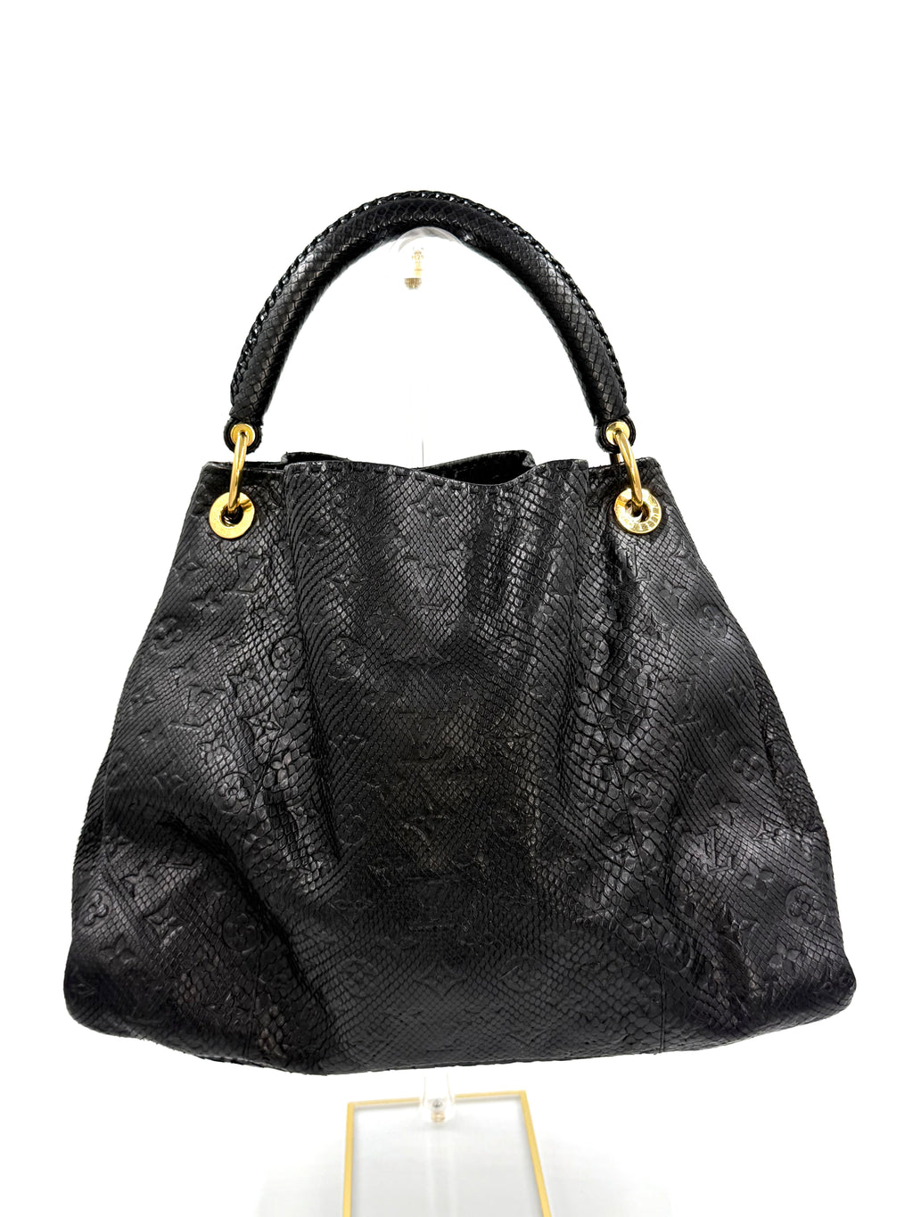 Pre-owned Louis Vuitton Limited Edition Black Python Artsy MM Bag - Authenticated