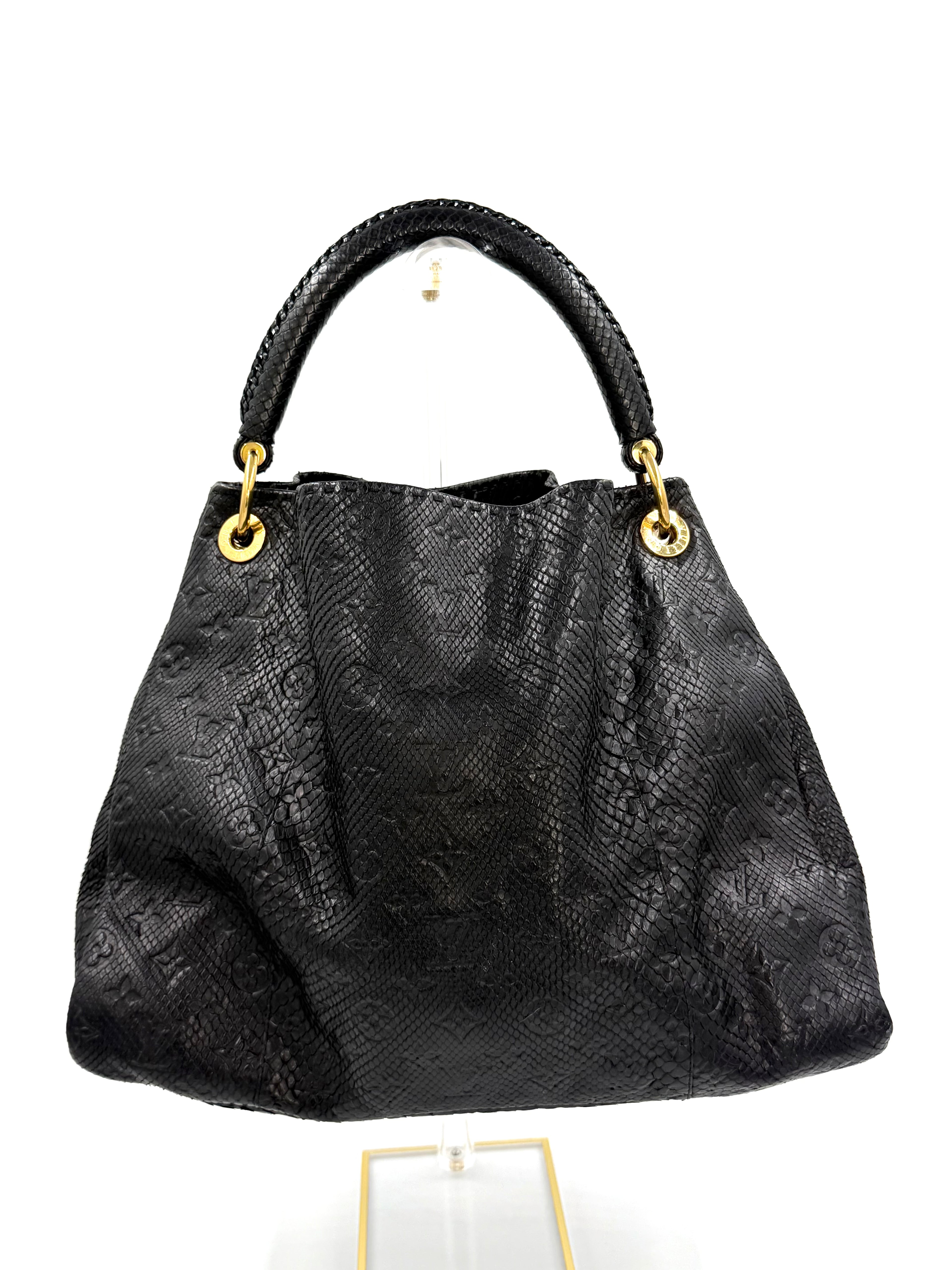 Pre-owned Louis Vuitton Limited Edition Black Python Artsy MM Bag - Authenticated