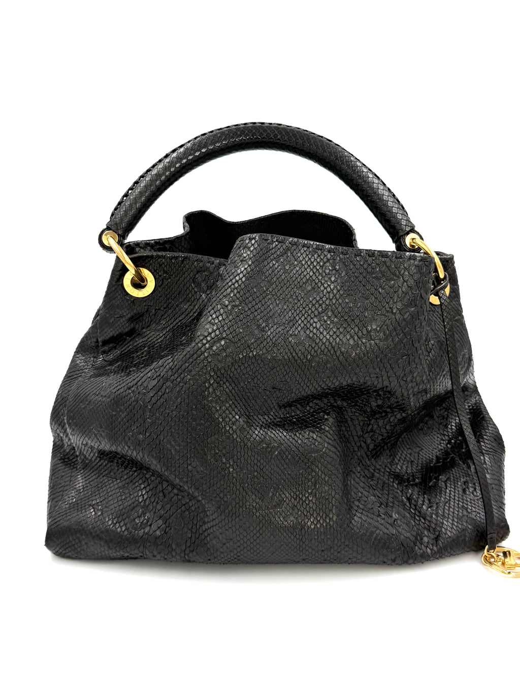 Pre-owned Louis Vuitton Limited Edition Black Python Artsy MM Bag - Authenticated