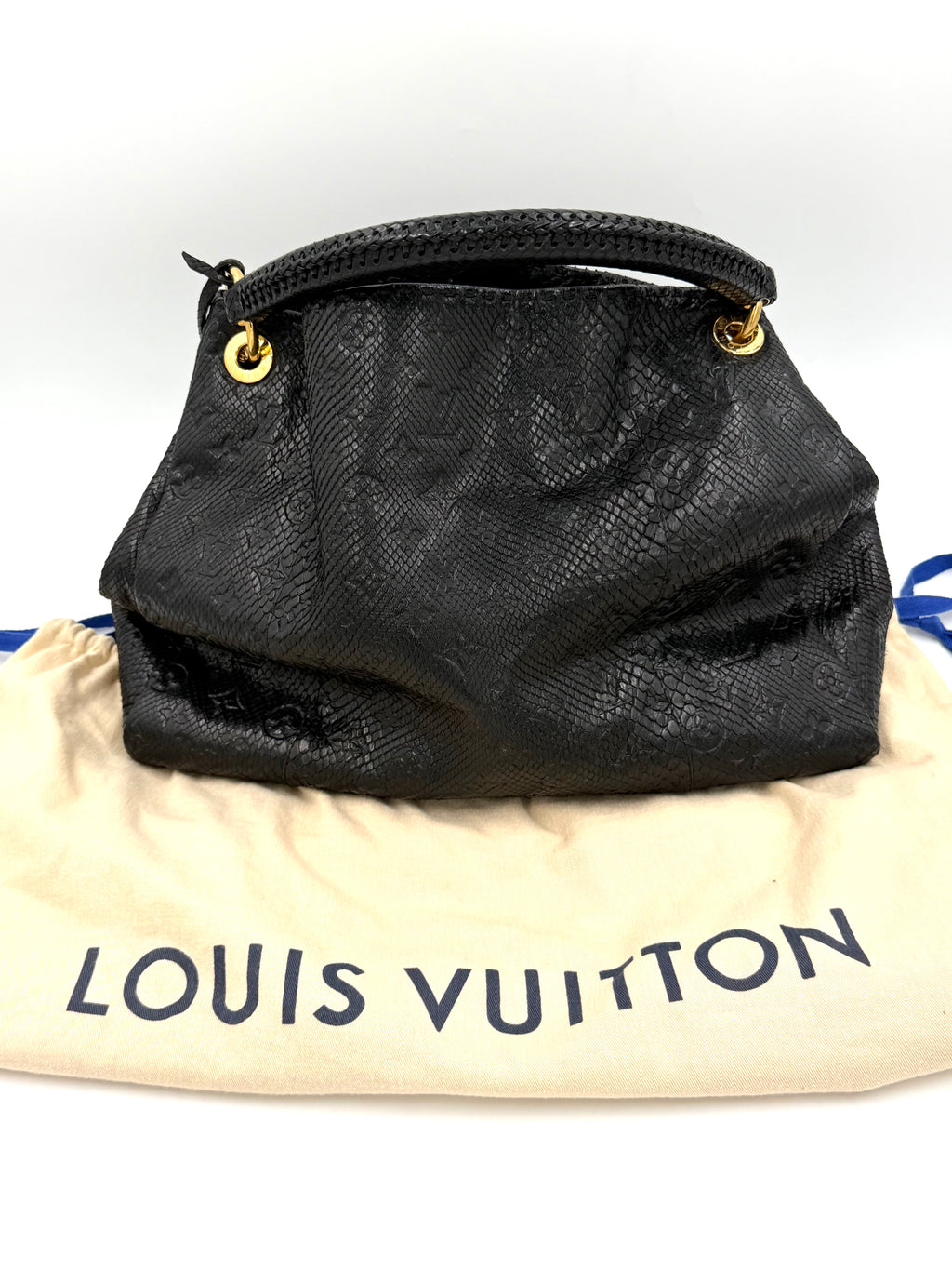 Pre-owned Louis Vuitton Limited Edition Black Python Artsy MM Bag - Authenticated