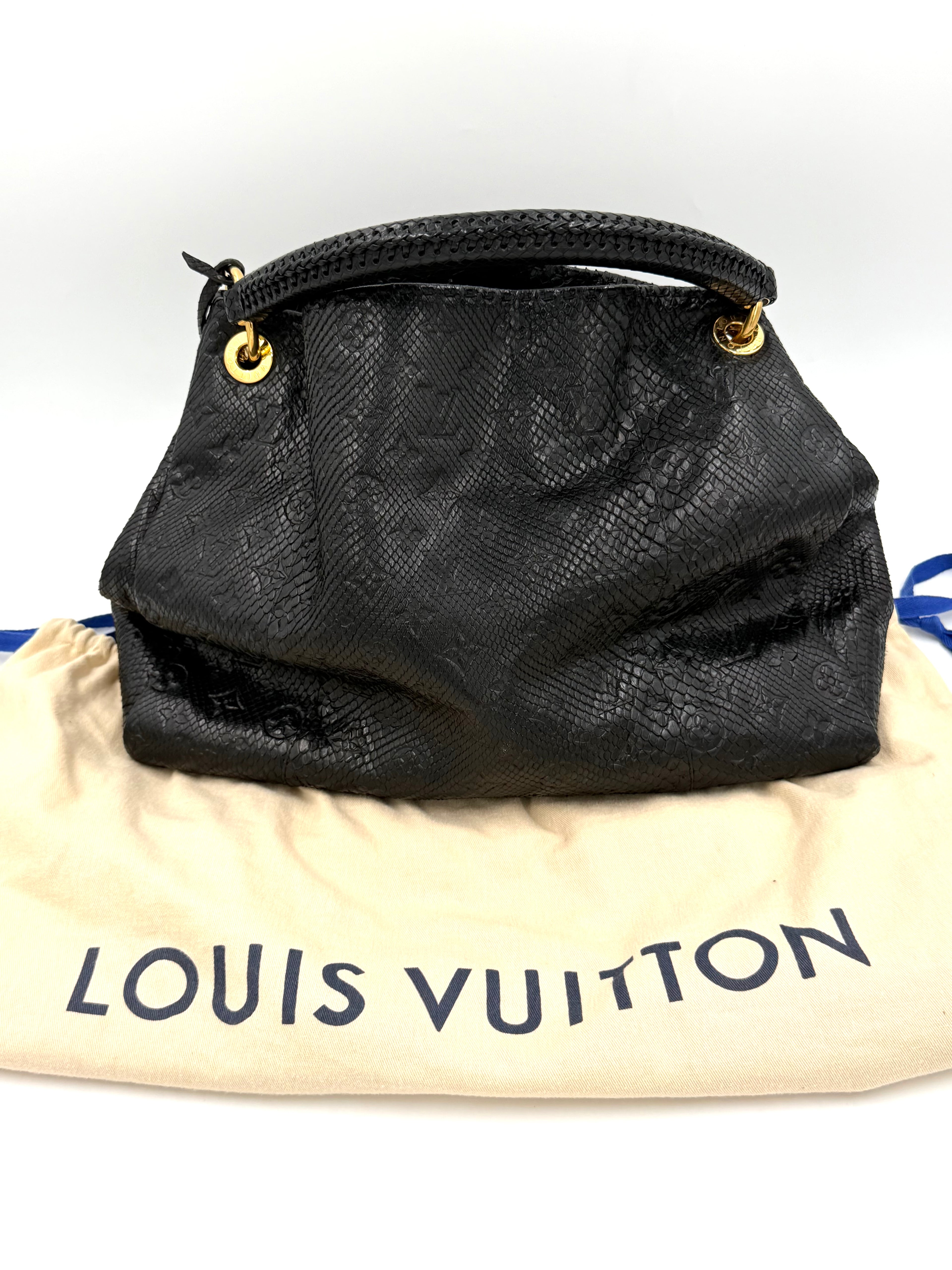 Pre-owned Louis Vuitton Limited Edition Black Python Artsy MM Bag - Authenticated