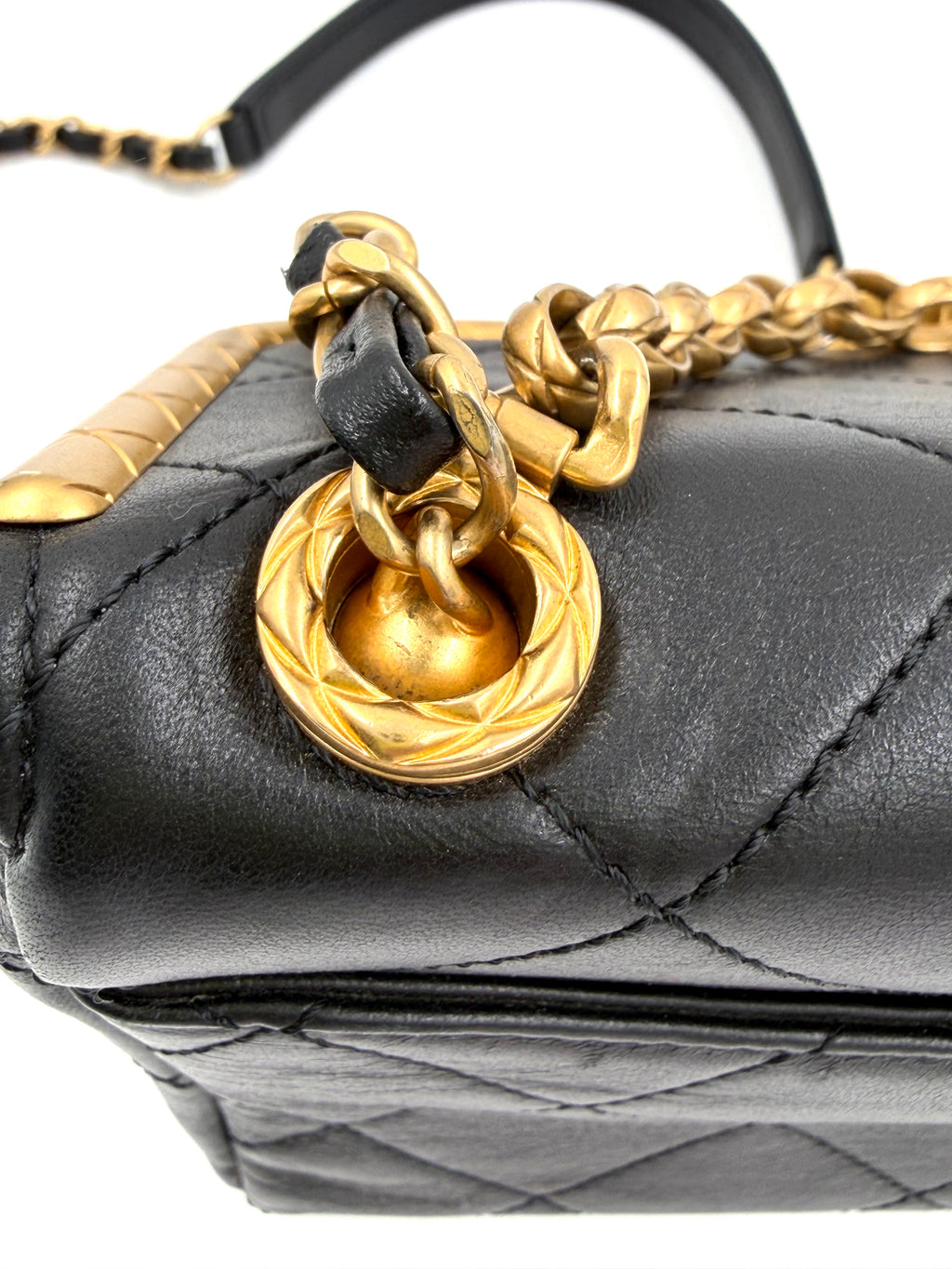 Pre-owned Chanel My Crush Black Quilted Lambskin Bag with Gold Hardware - Authenticated