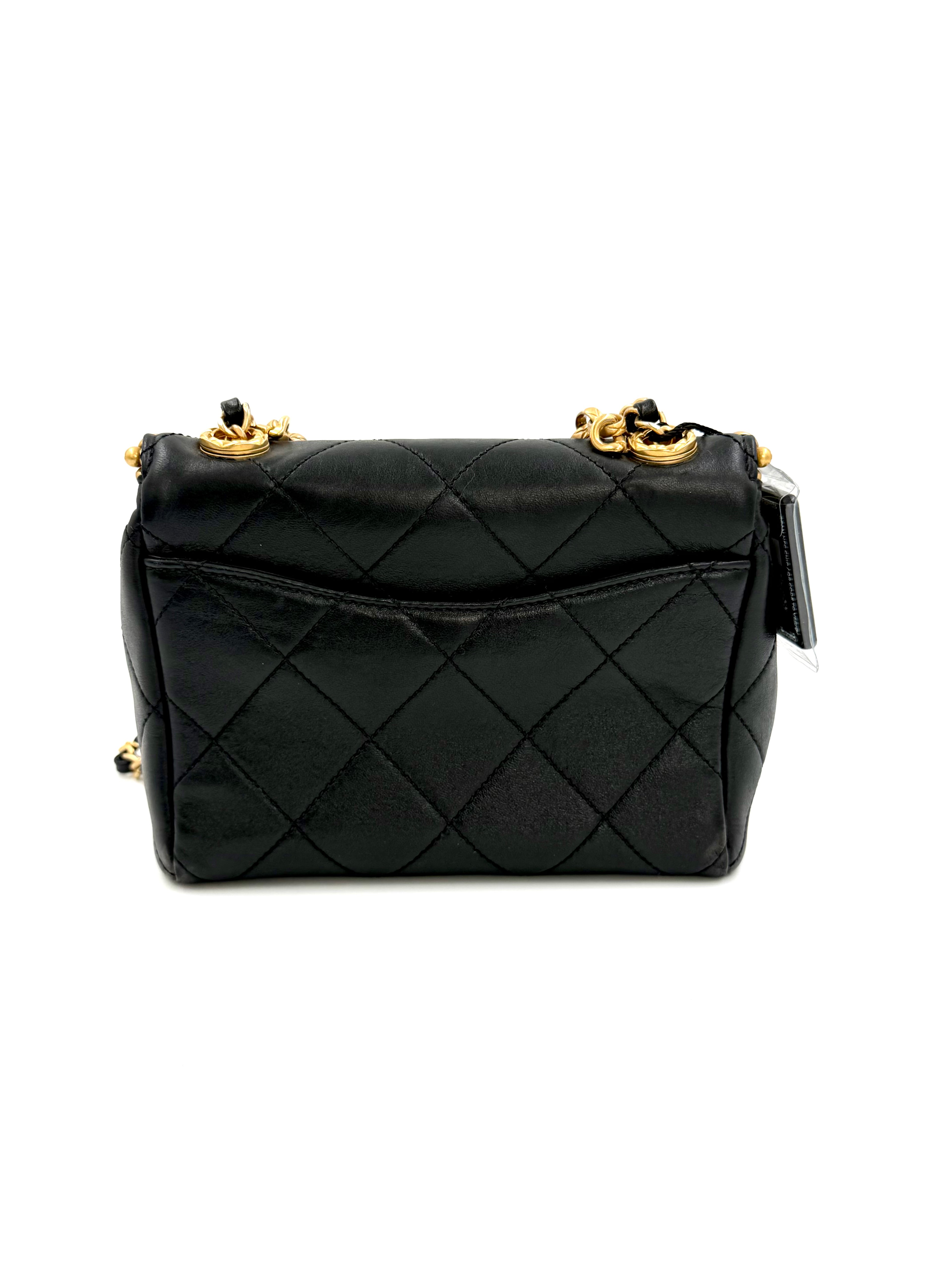 Pre-owned Chanel My Crush Black Quilted Lambskin Bag with Gold Hardware - Authenticated
