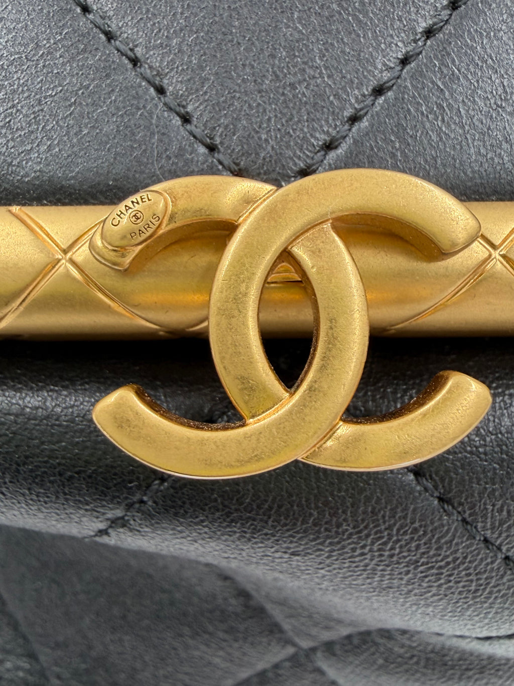 Pre-owned Chanel My Crush Black Quilted Lambskin Bag with Gold Hardware - Authenticated