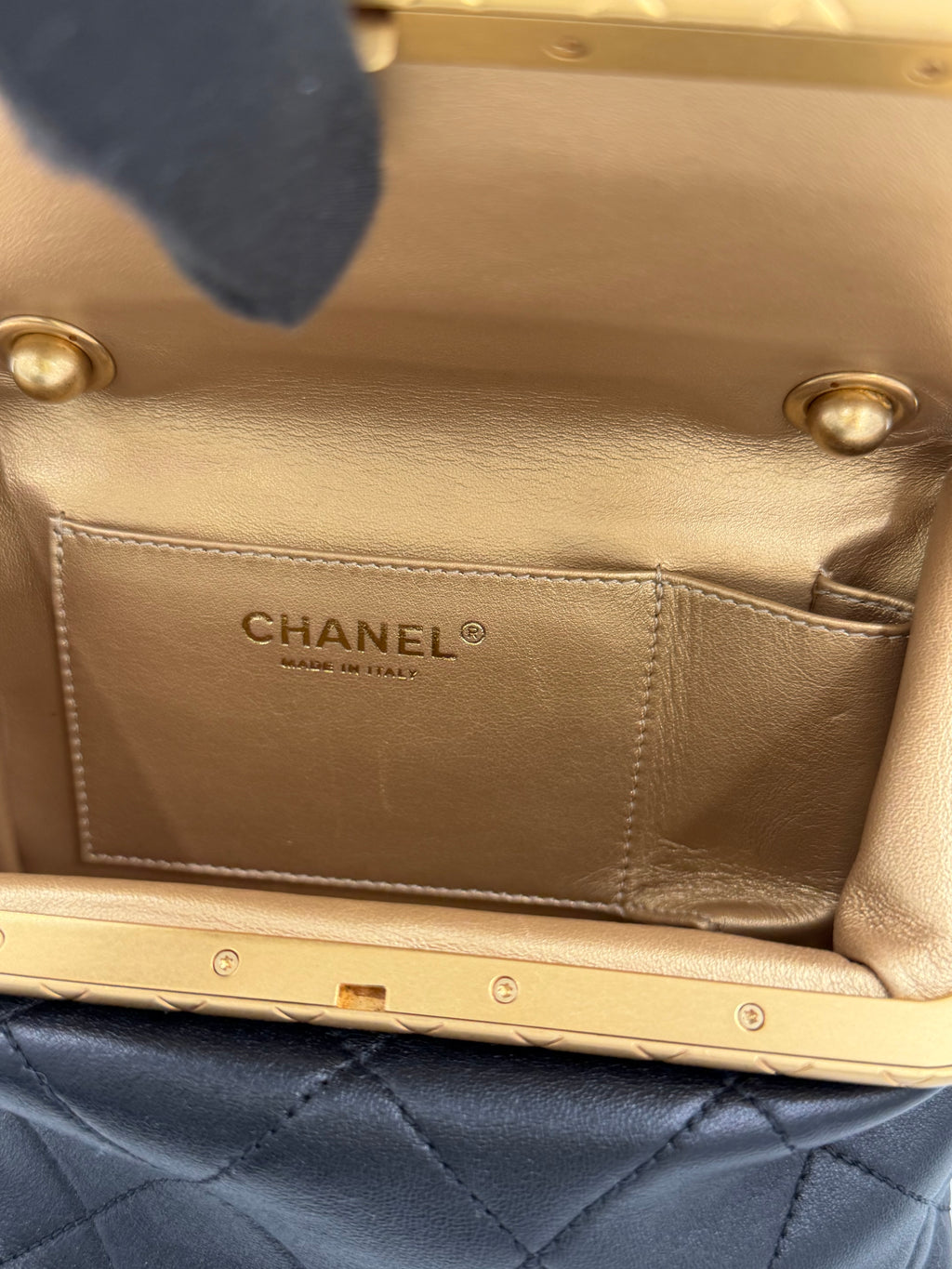 Pre-owned Chanel My Crush Black Quilted Lambskin Bag with Gold Hardware - Authenticated
