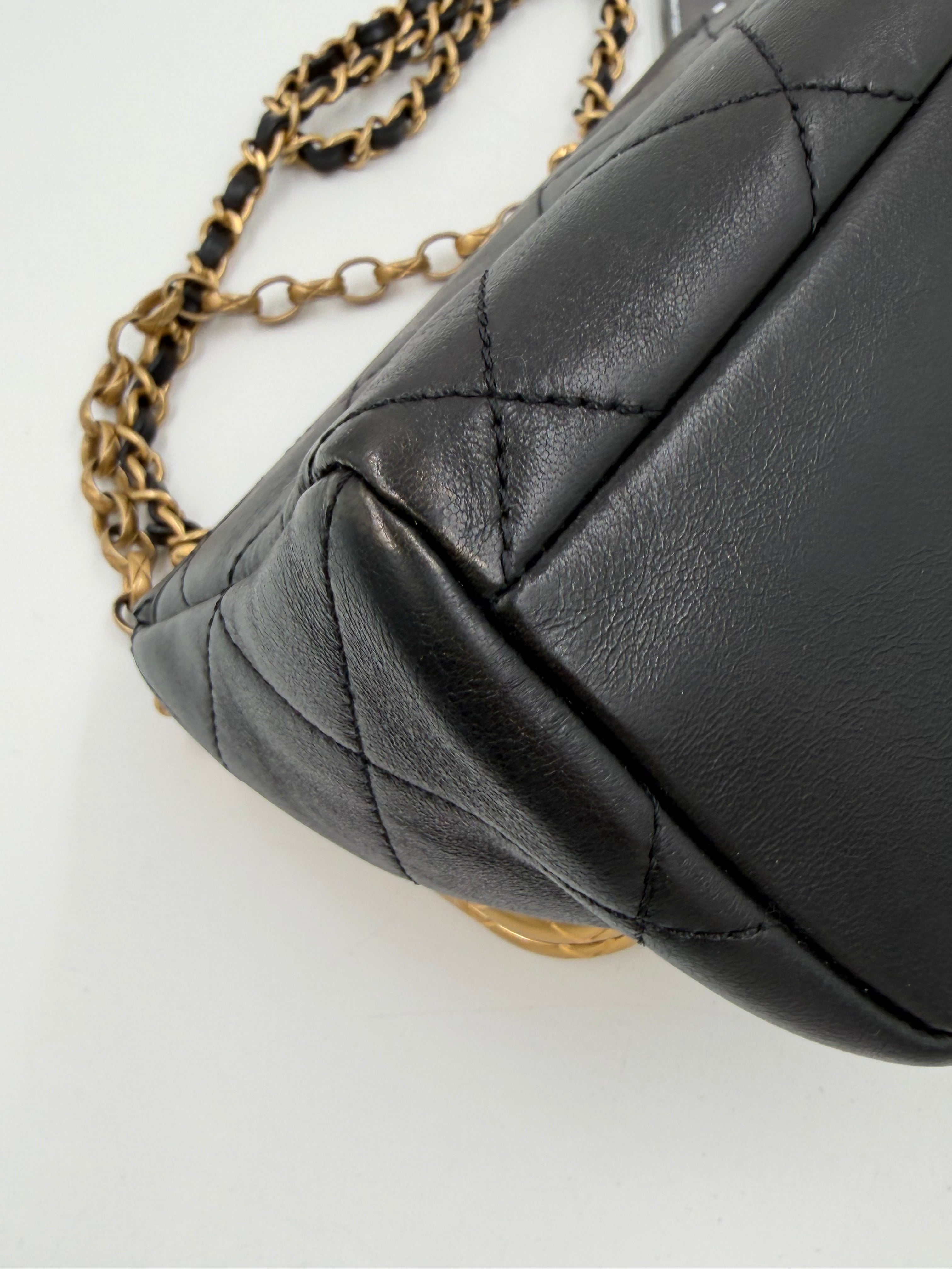 Pre-owned Chanel My Crush Black Quilted Lambskin Bag with Gold Hardware - Authenticated