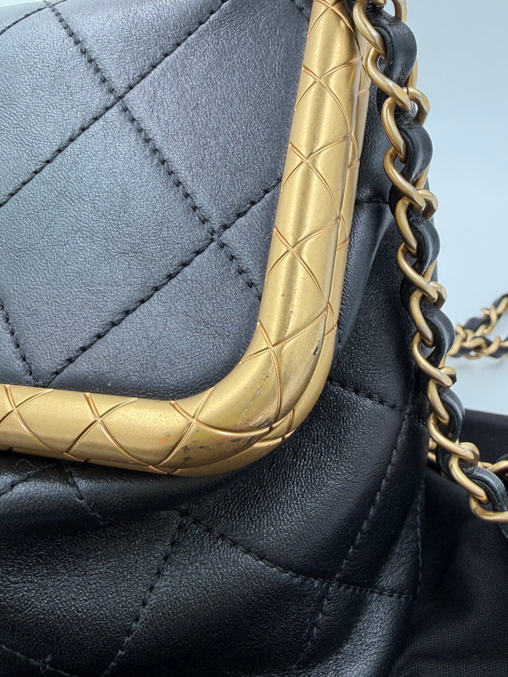 Pre-owned Chanel My Crush Black Quilted Lambskin Bag with Gold Hardware - Authenticated