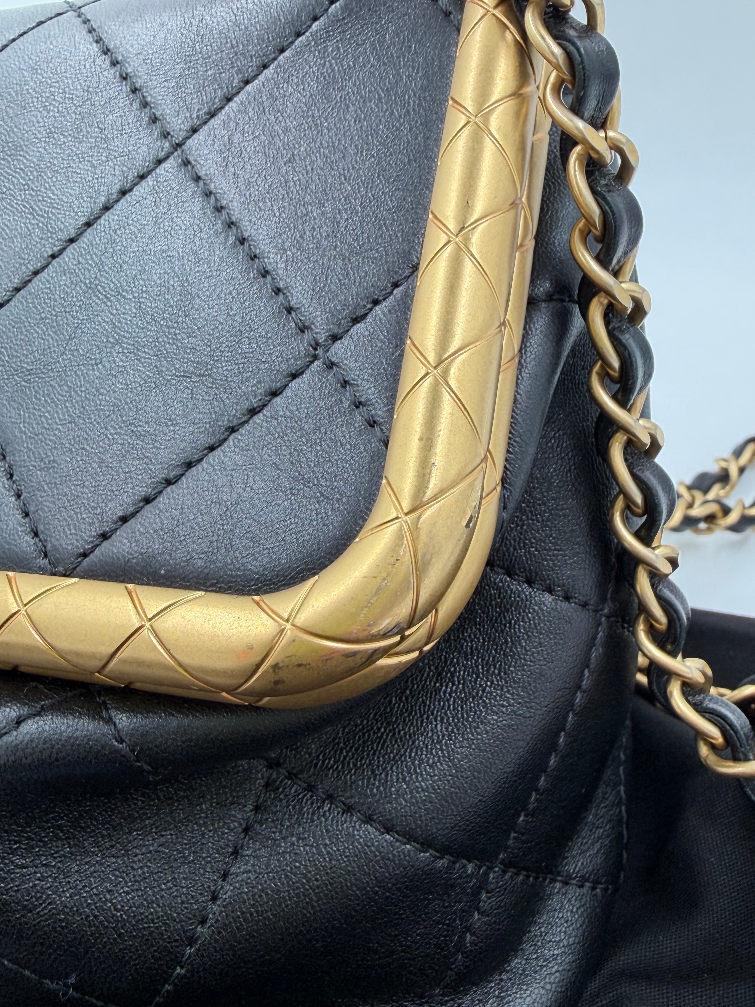 Pre-owned Chanel My Crush Black Quilted Lambskin Bag with Gold Hardware - Authenticated