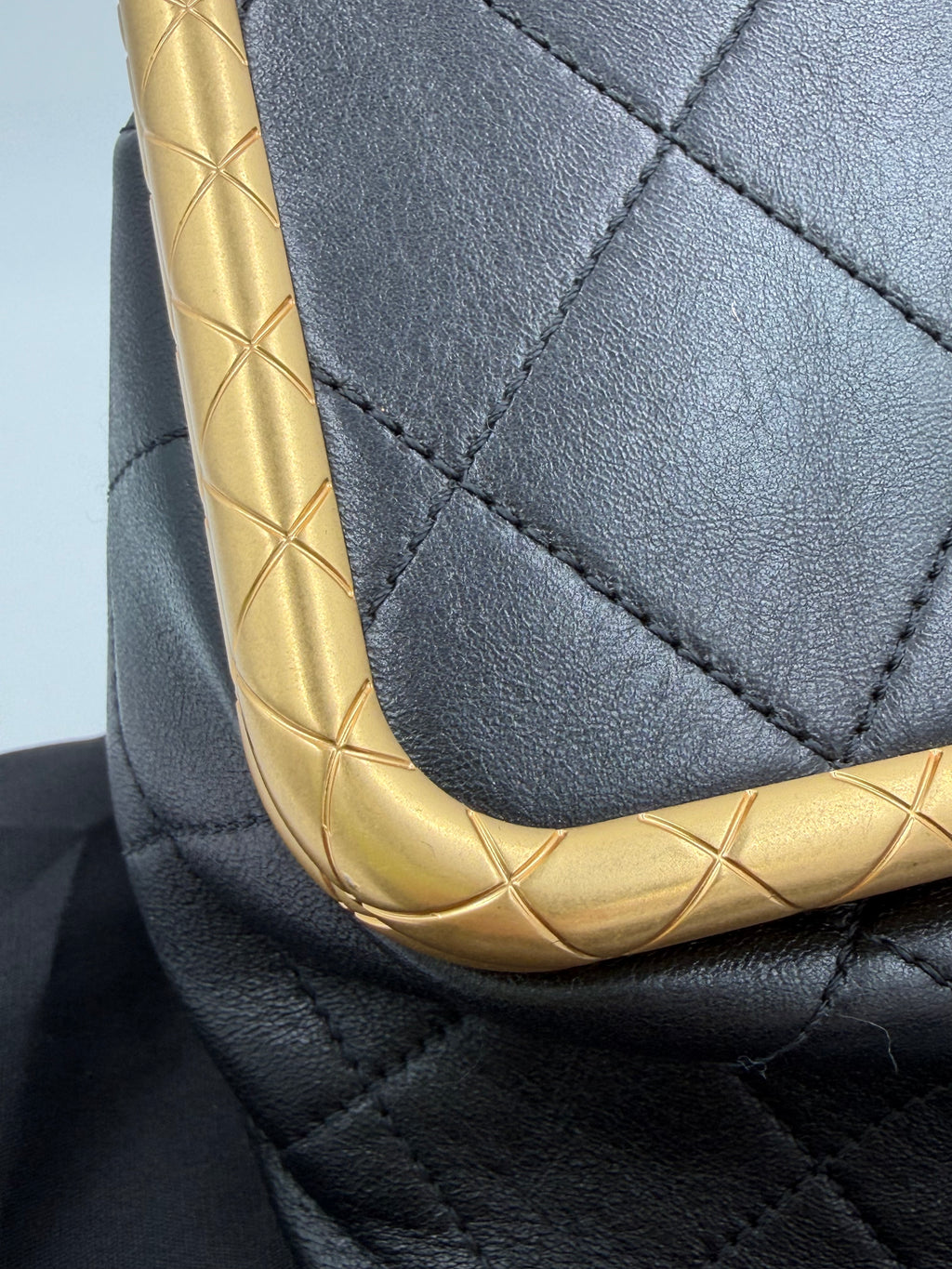 Pre-owned Chanel My Crush Black Quilted Lambskin Bag with Gold Hardware - Authenticated