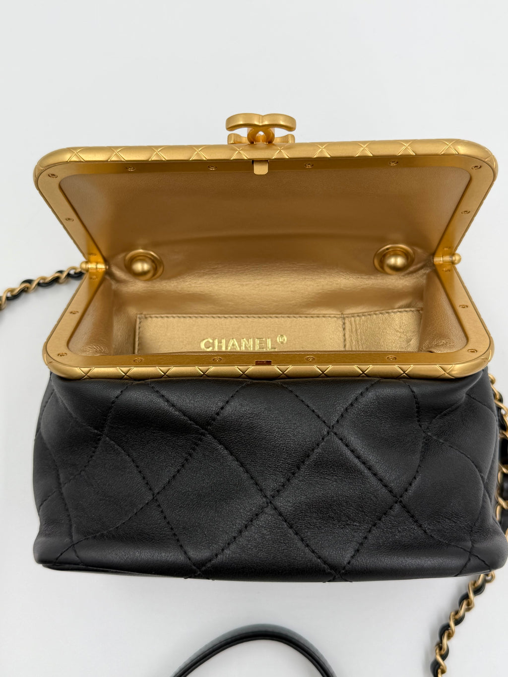 Pre-owned Chanel My Crush Black Quilted Lambskin Bag with Gold Hardware - Authenticated
