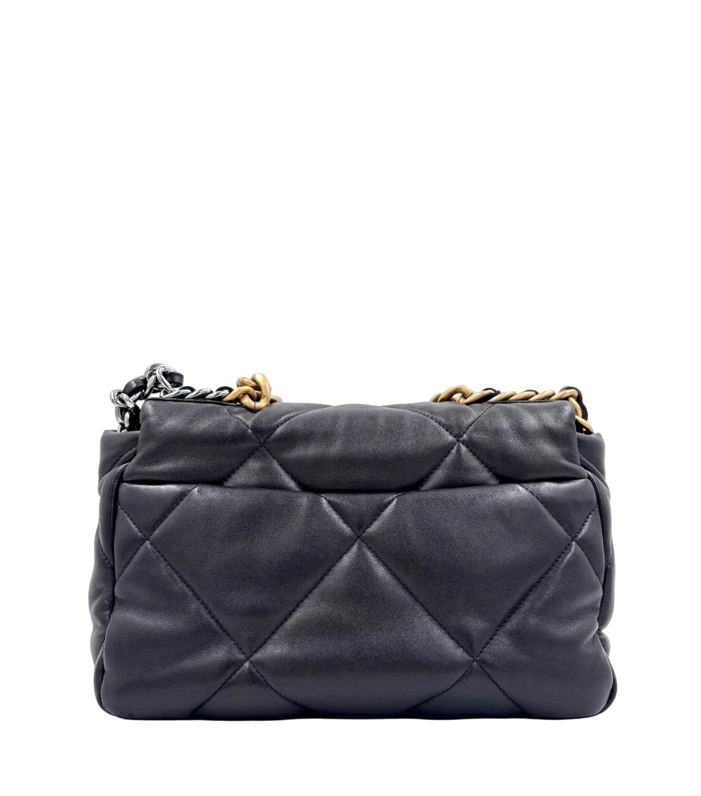Pre-owned Chanel 19 Small Black Quilted Lambskin Flap Bag - Authenticated