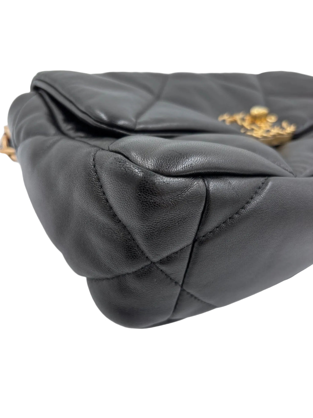 Pre-owned Chanel 19 Small Black Quilted Lambskin Flap Bag - Authenticated