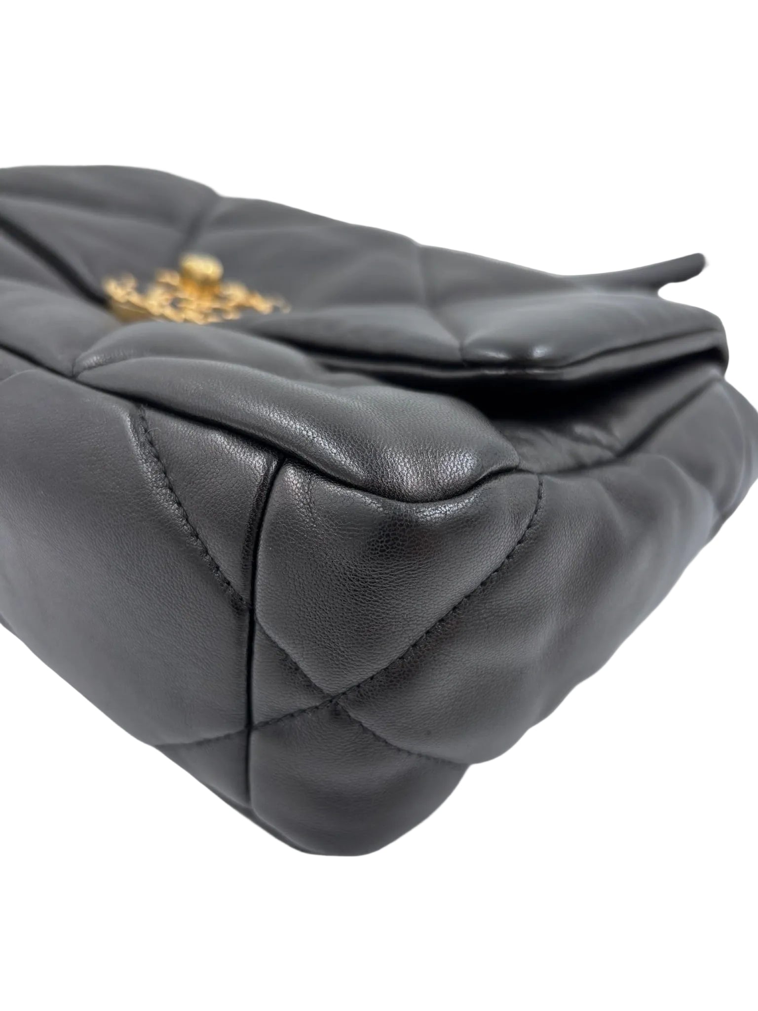 Pre-owned Chanel 19 Small Black Quilted Lambskin Flap Bag - Authenticated
