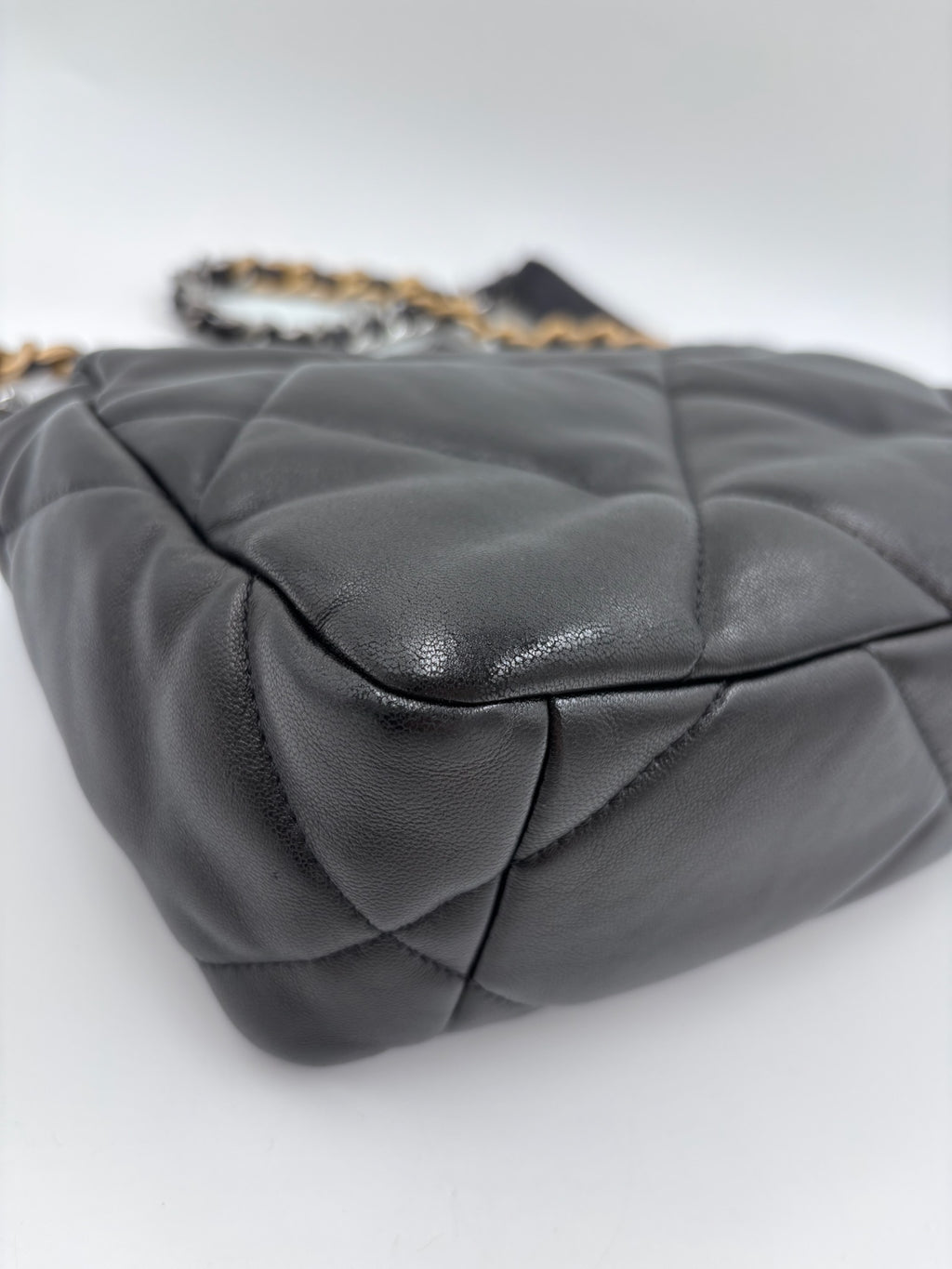 Pre-owned Chanel 19 Small Black Quilted Lambskin Flap Bag - Authenticated