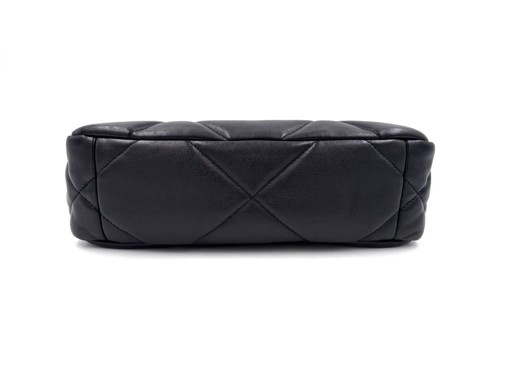 Pre-owned Chanel 19 Small Black Quilted Lambskin Flap Bag - Authenticated