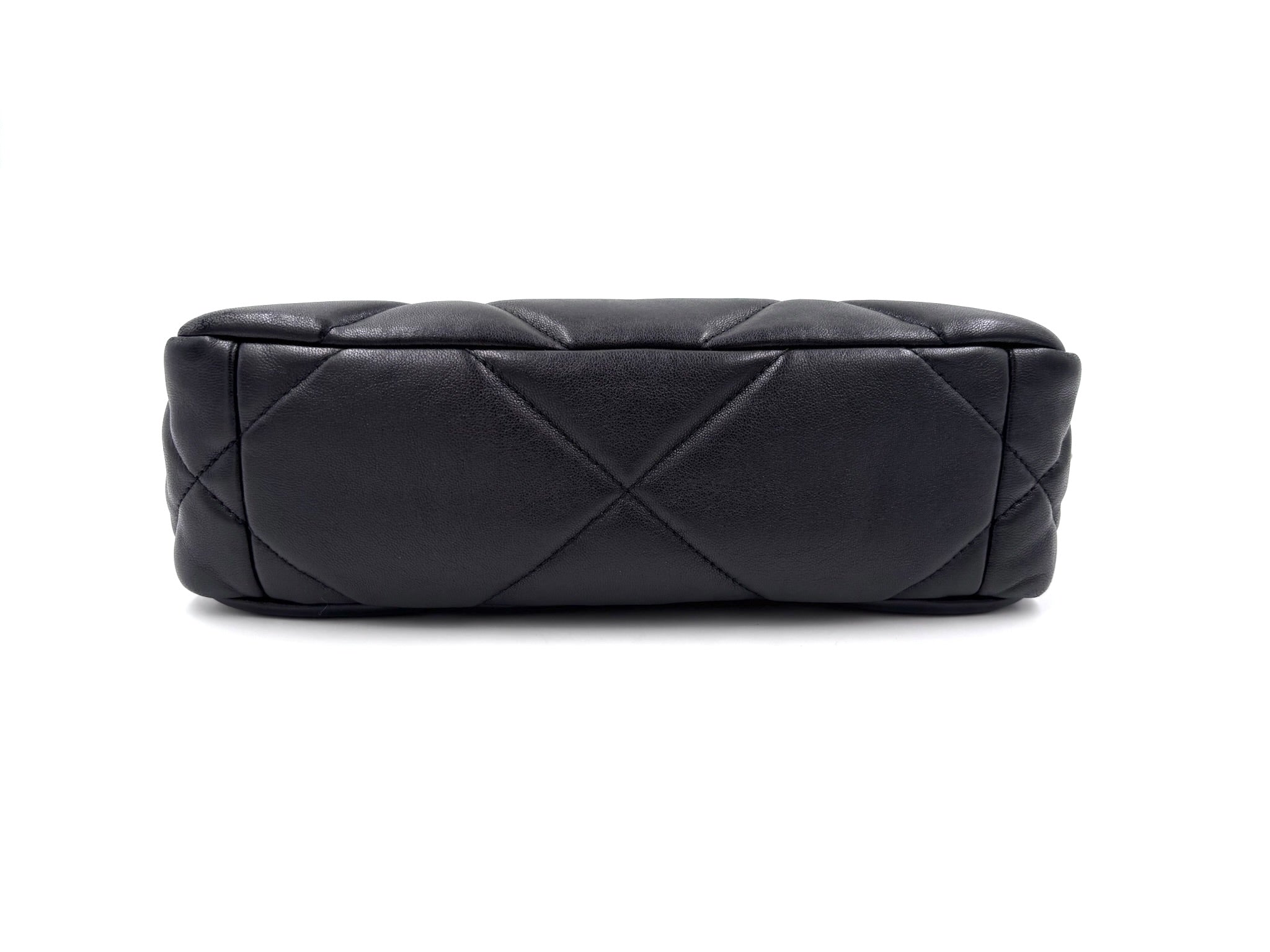 Pre-owned Chanel 19 Small Black Quilted Lambskin Flap Bag - Authenticated