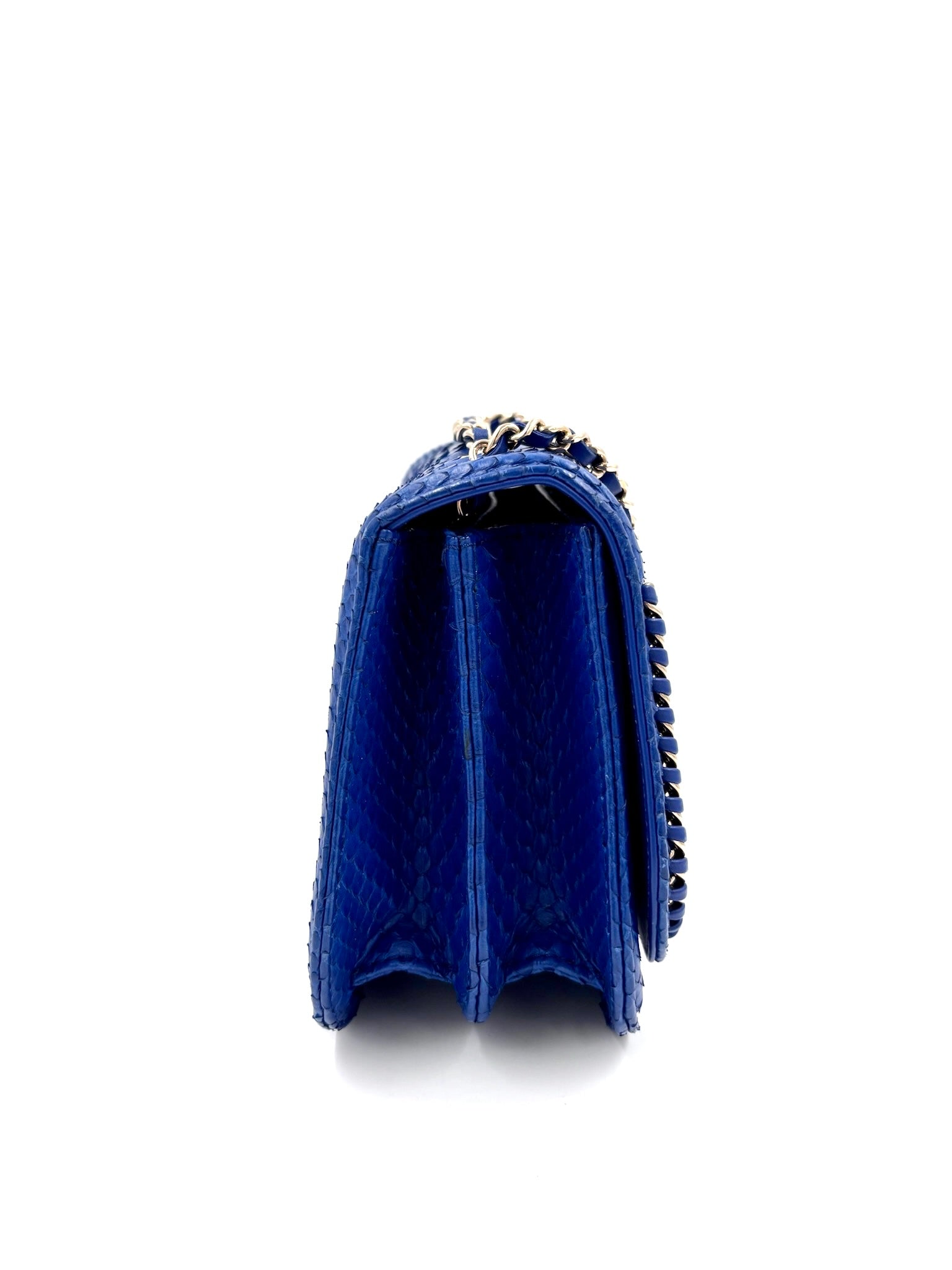 Pre-owned Chanel Braided Chic Python Flap Bag in Blue - Authenticated