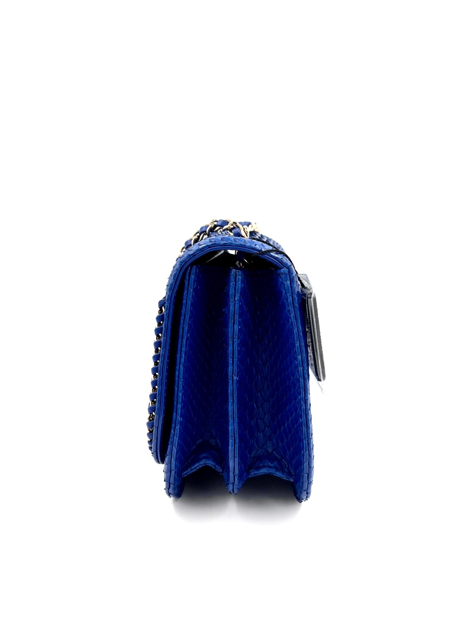 Pre-owned Chanel Braided Chic Python Flap Bag in Blue - Authenticated