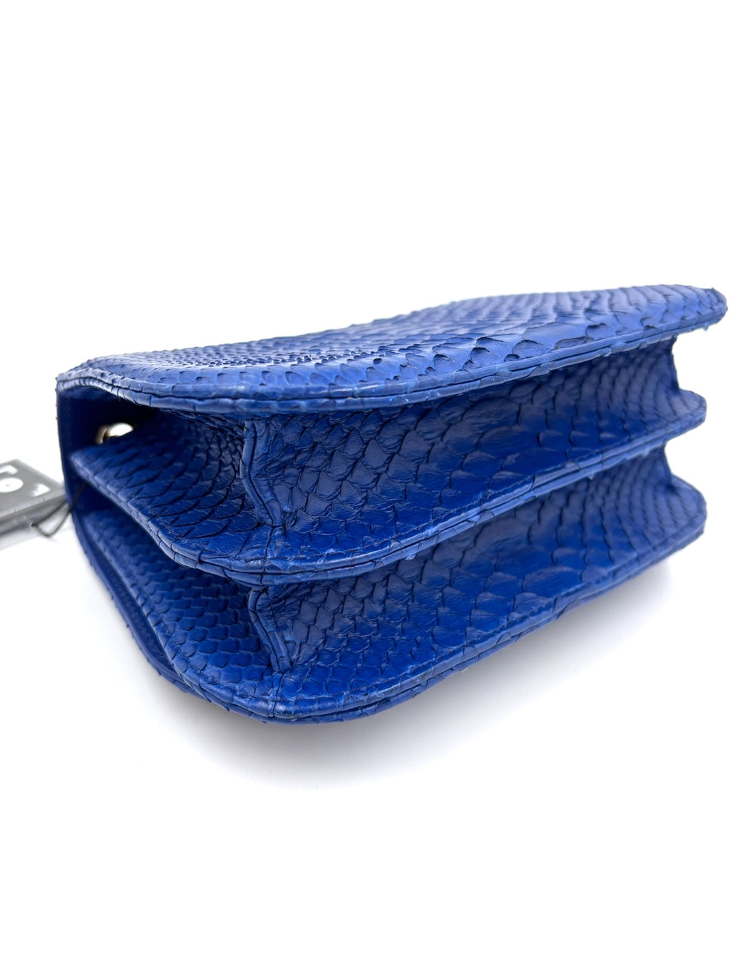 Pre-owned Chanel Braided Chic Python Flap Bag in Blue - Authenticated