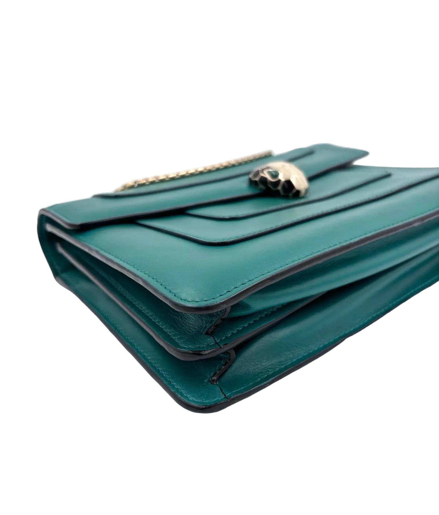 Pre-owned Bvlgari Serpenti Forever Emerald Green Calfskin Shoulder Bag - Authenticated