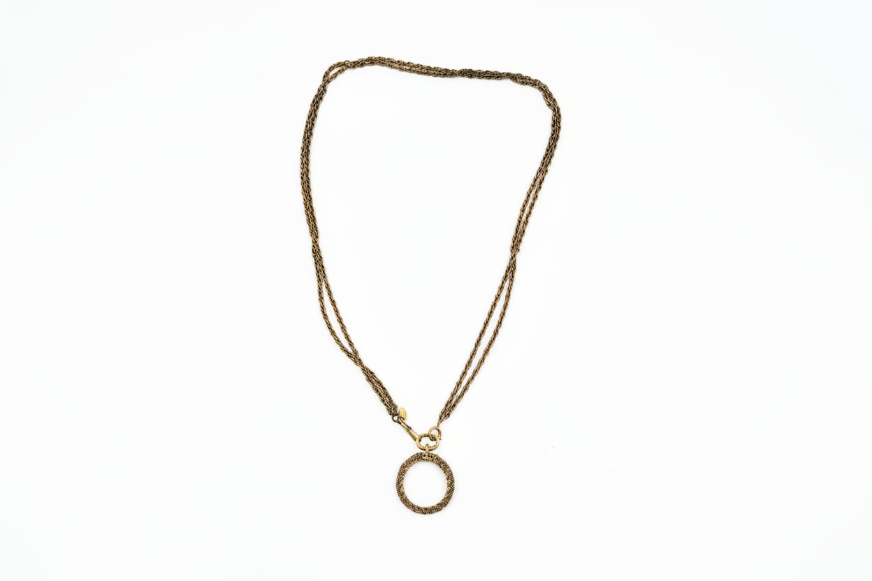 Pre-Owned Chanel Vintage Gold Plated Magnifying Glass Necklace - Authenticated