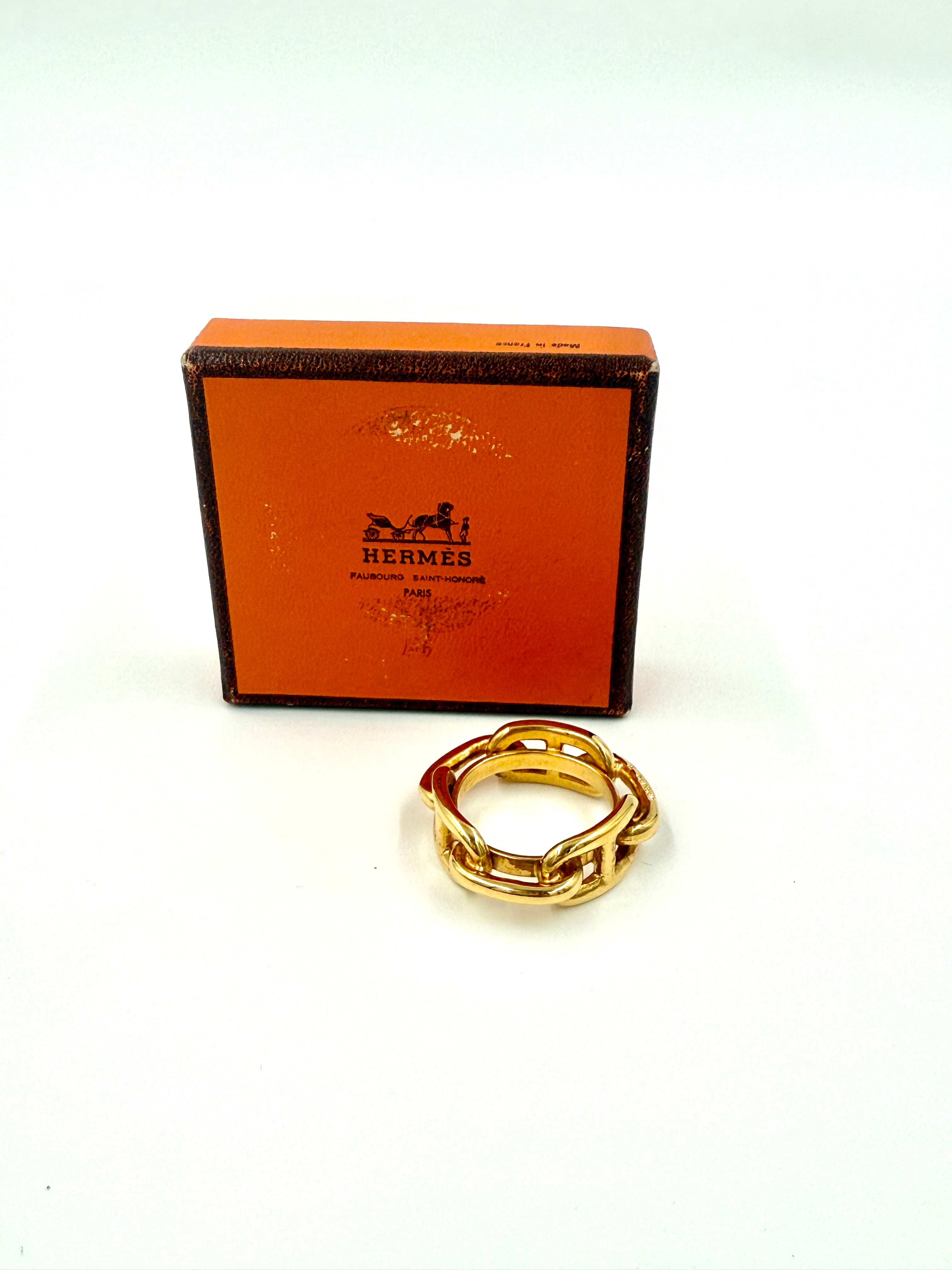 Pre-Owned Hermes Chaine d'Ancre Scarf Ring with Box - Authenticated