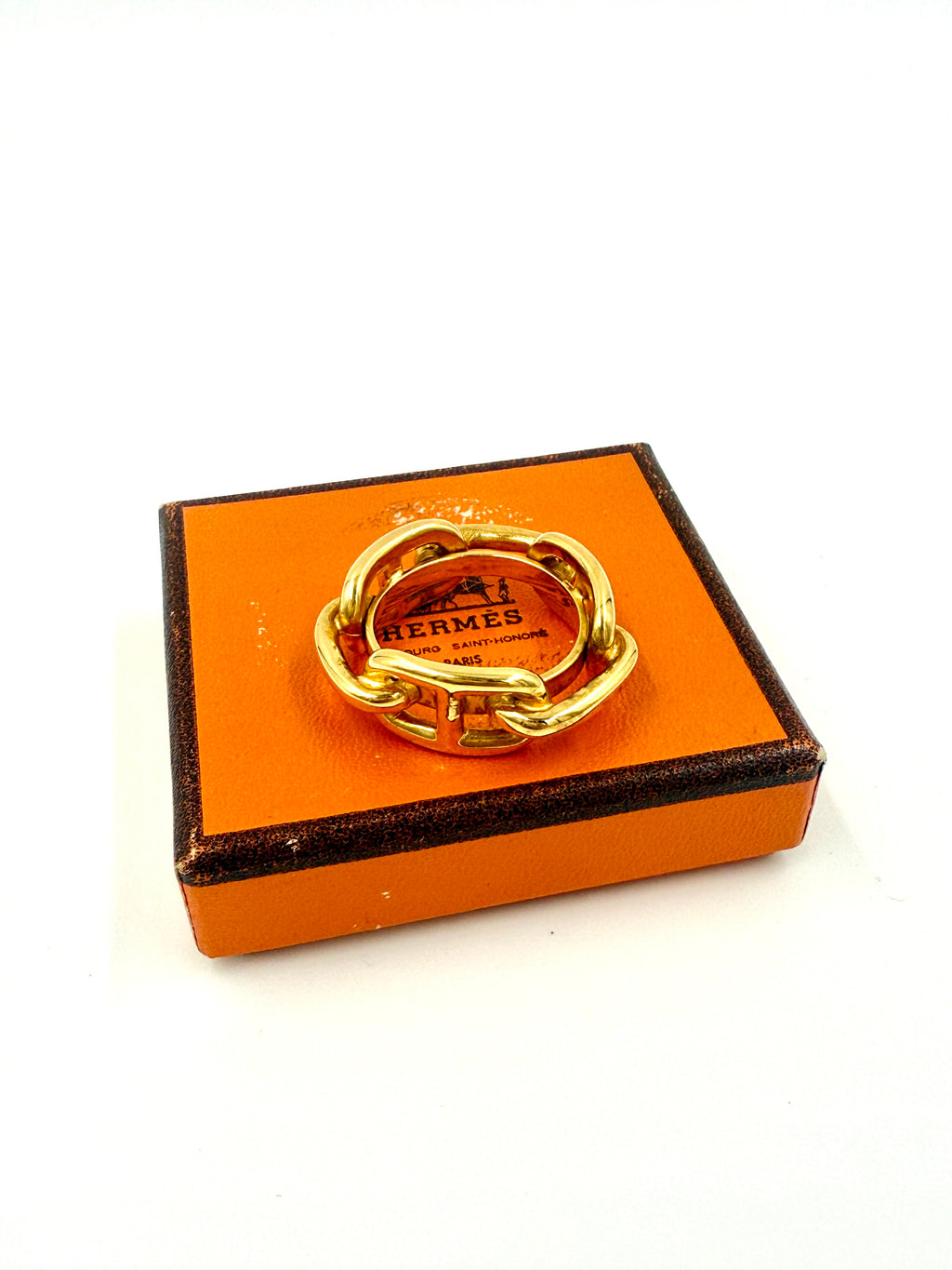 Pre-Owned Hermes Chaine d'Ancre Scarf Ring with Box - Authenticated