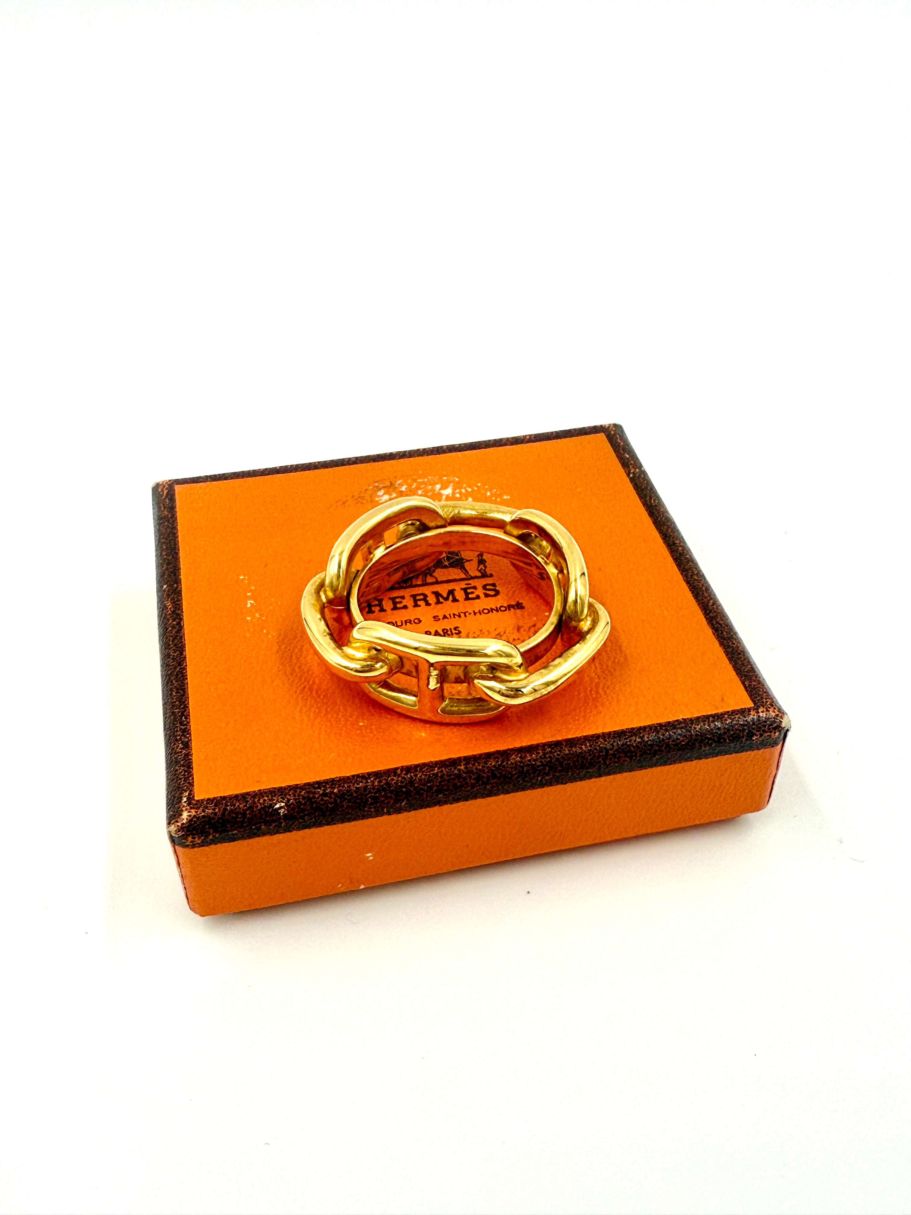 Pre-Owned Hermes Chaine d'Ancre Scarf Ring with Box - Authenticated