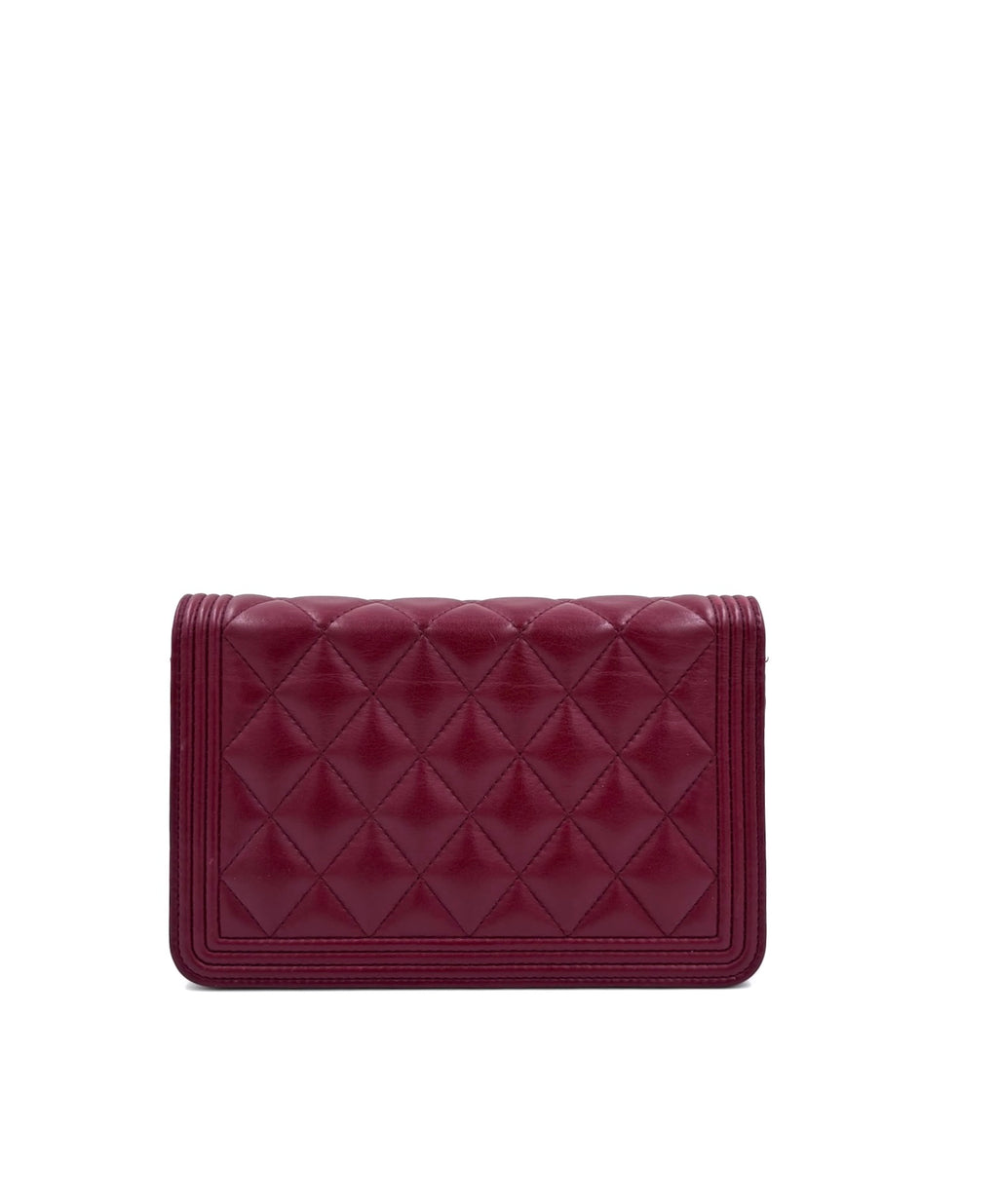 Pre-owned Chanel Burgundy Boy Wallet on Chain Bag - Authenticated