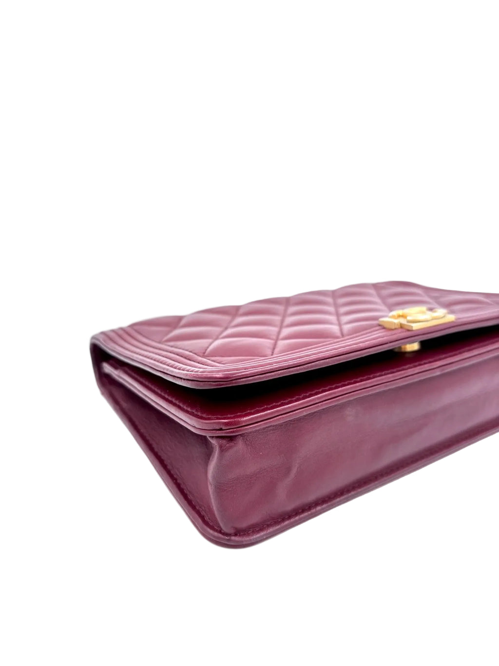 Pre-owned Chanel Burgundy Boy Wallet on Chain Bag - Authenticated